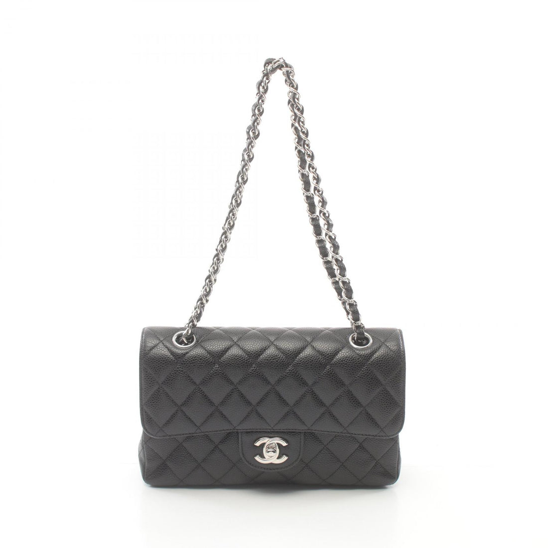 Chanel Matelasse W Flap Shoulder Bag Black