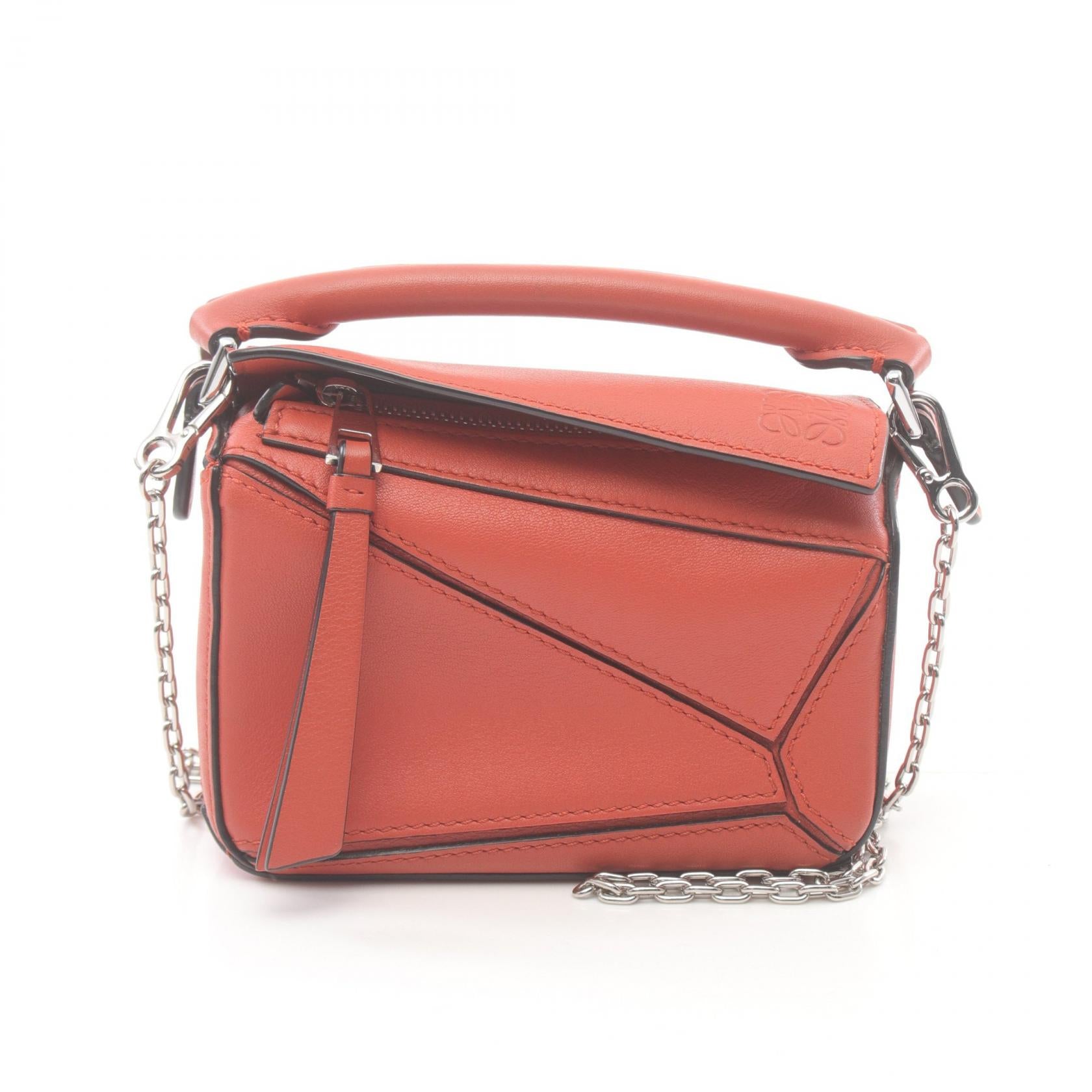 Loewe Leather Puzzle Nano Handbag Orange