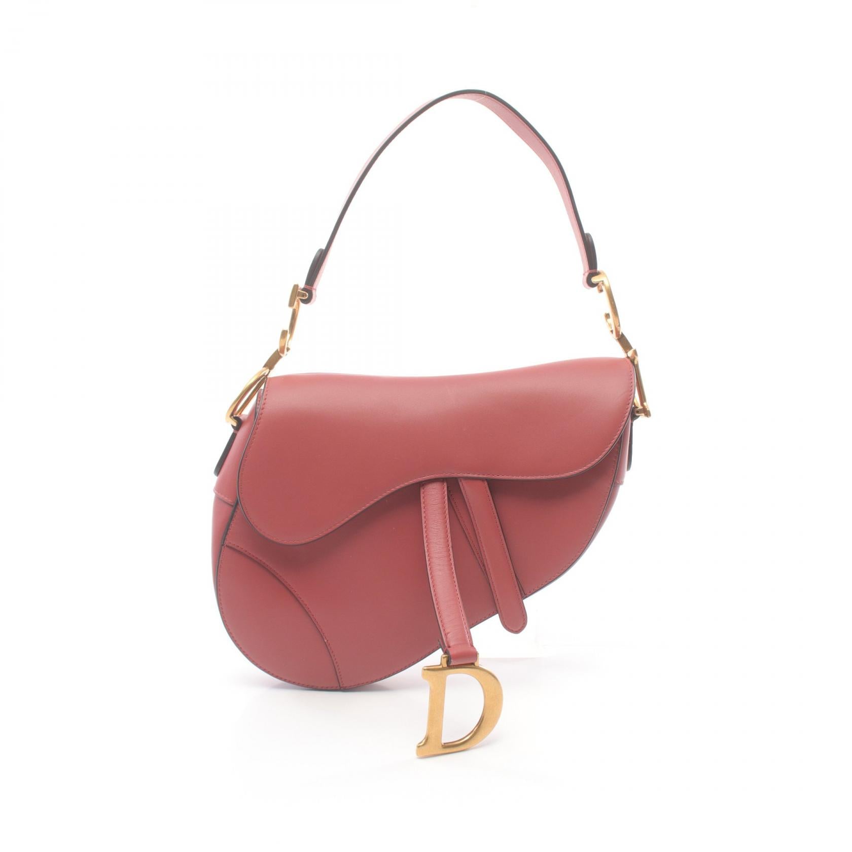 Dior Leather Saddle Handbag Red