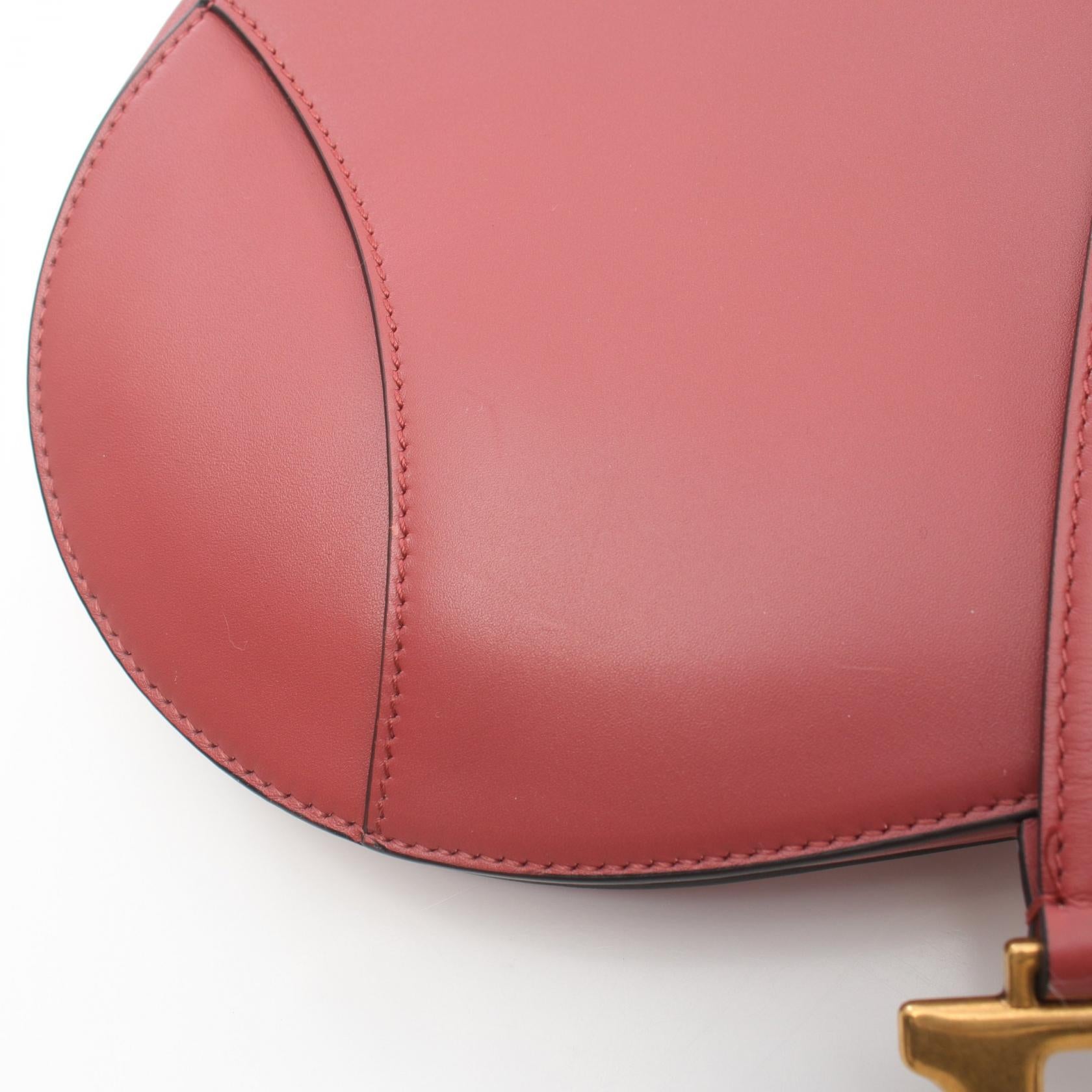 Dior Leather Saddle Handbag Red