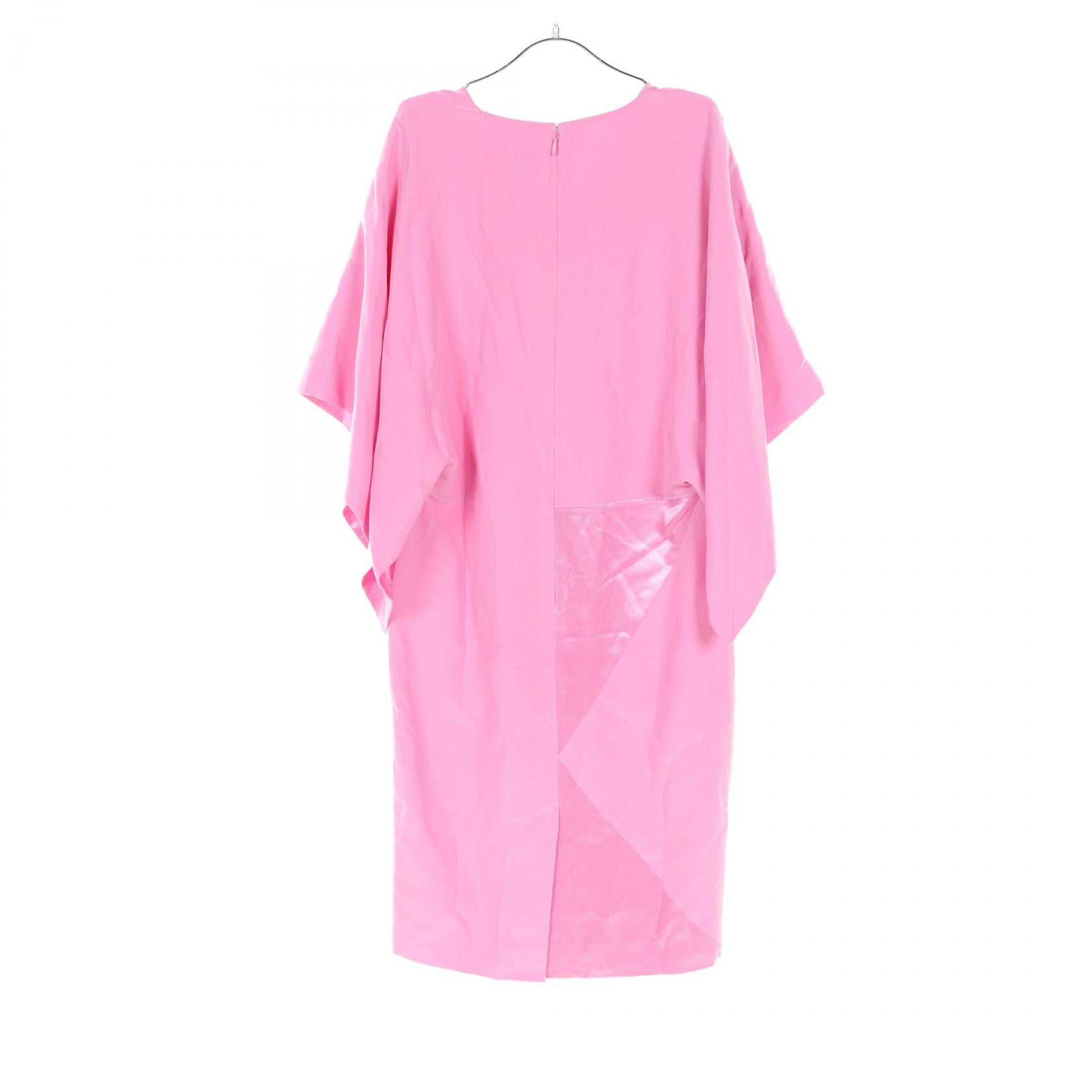 Burberry Silk Cape Sleeve Dress Pink