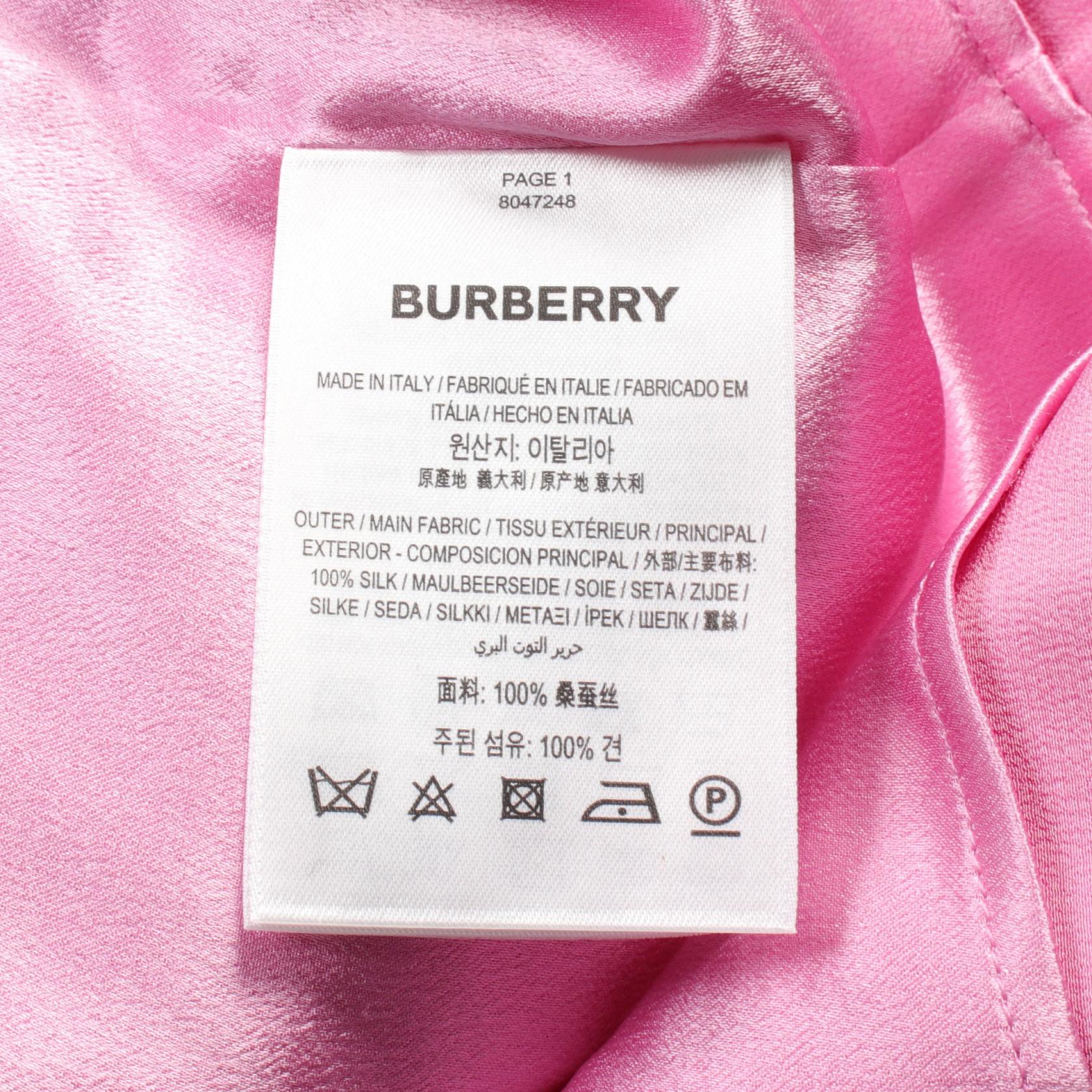 Burberry Silk Cape Sleeve Dress Pink