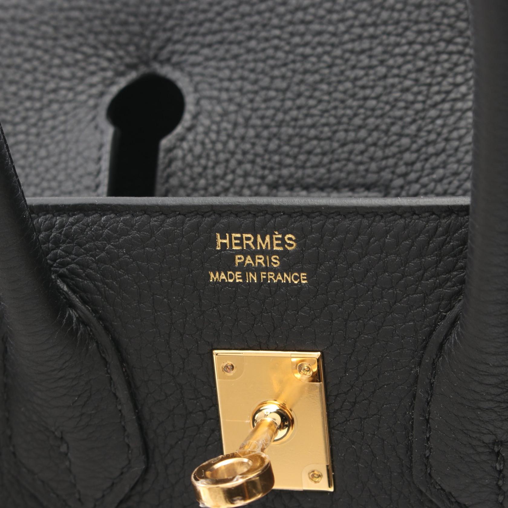 Hermes Birkin 25 Togo Handbag Black