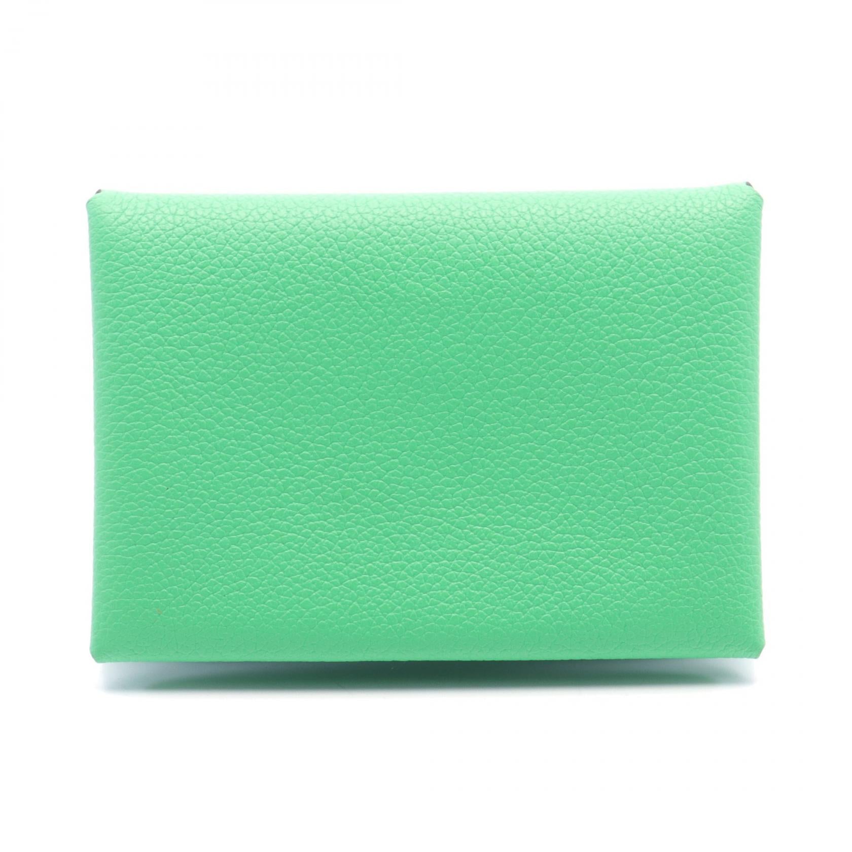 Hermes Calvi Duo Coin Case Green