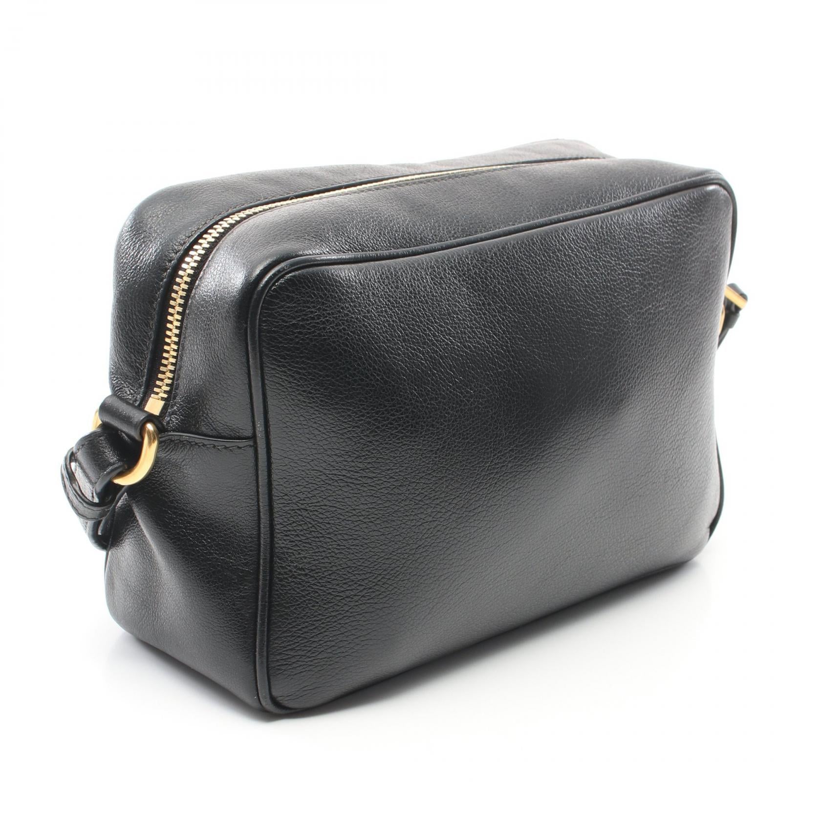 Prada Leather Shoulder Bag Black 1BH089