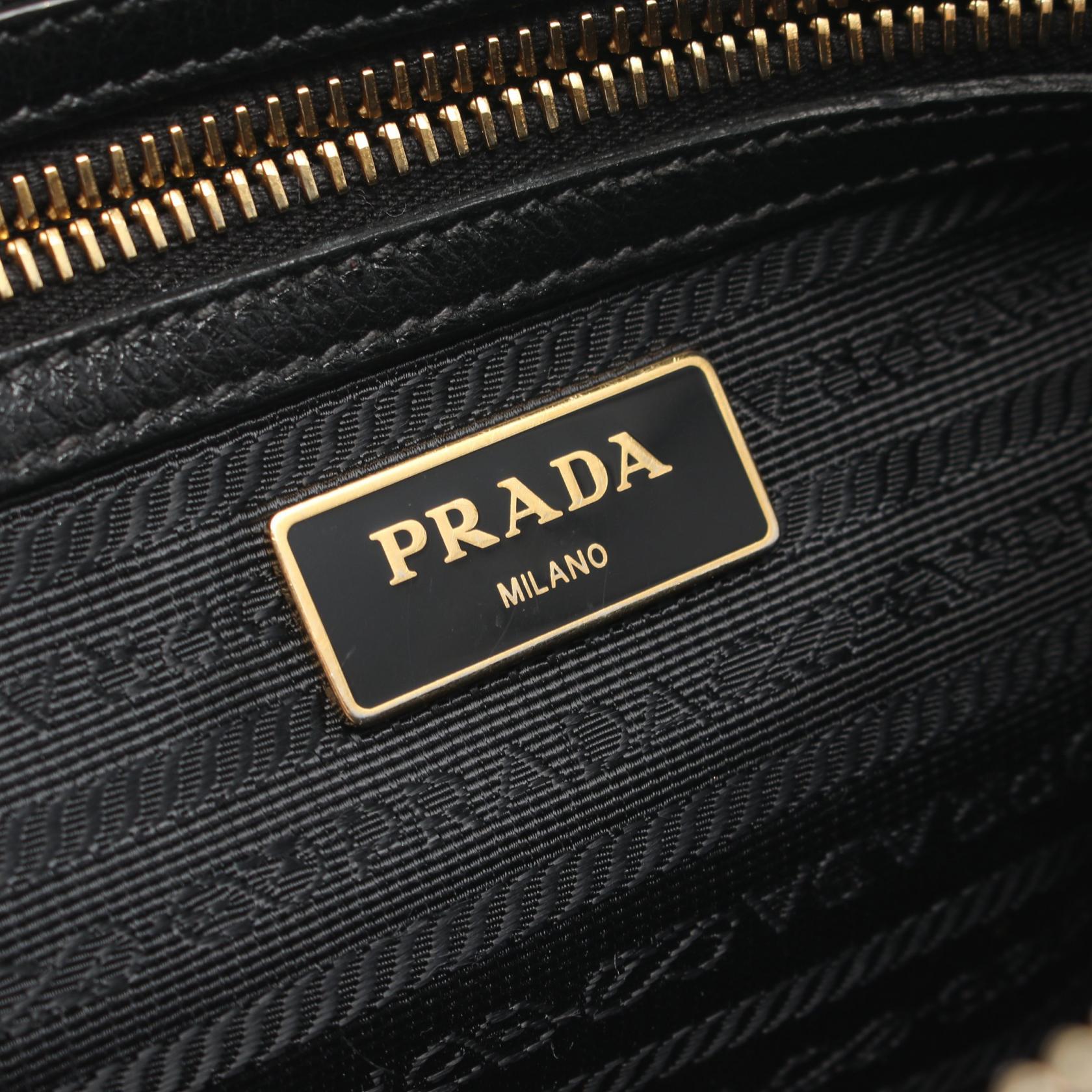 Prada Leather Shoulder Bag Black 1BH089