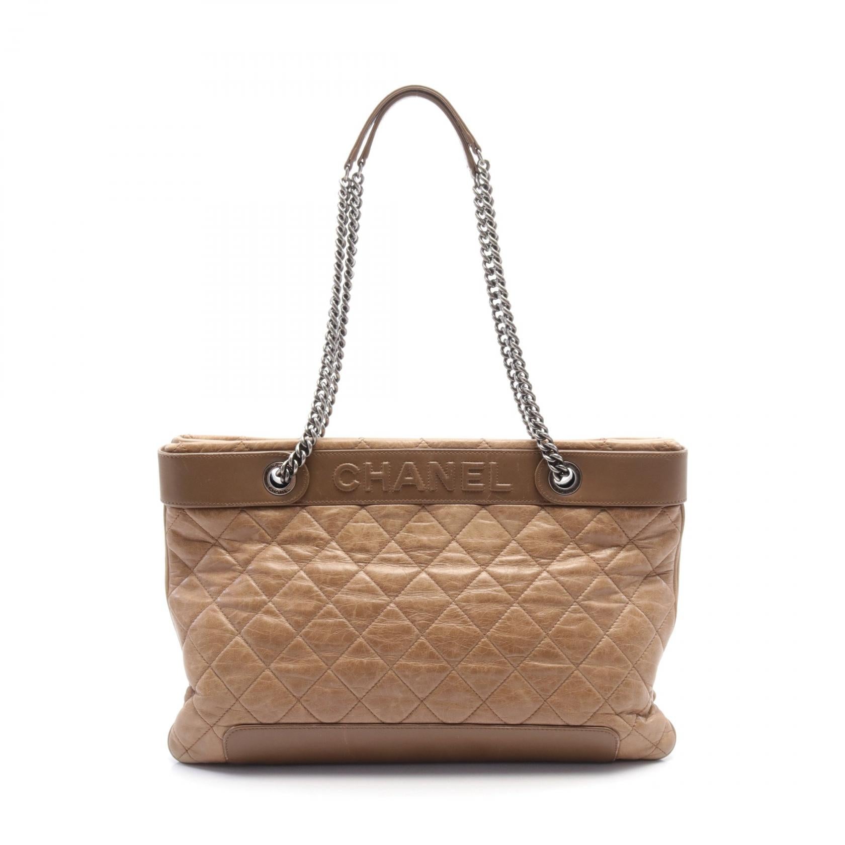 Chanel Matelasse Leather Tote Bag Brown