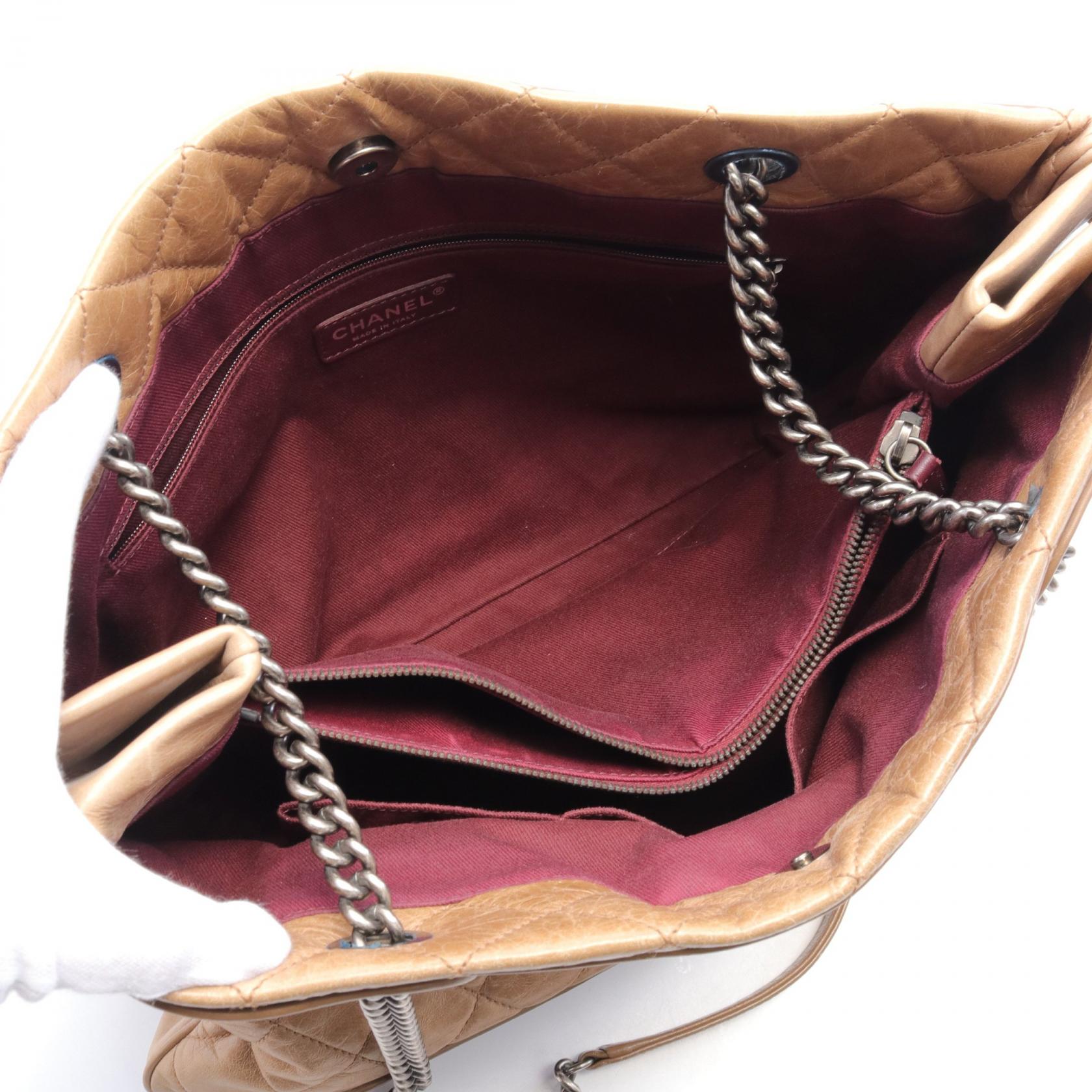 Chanel Matelasse Leather Tote Bag Brown