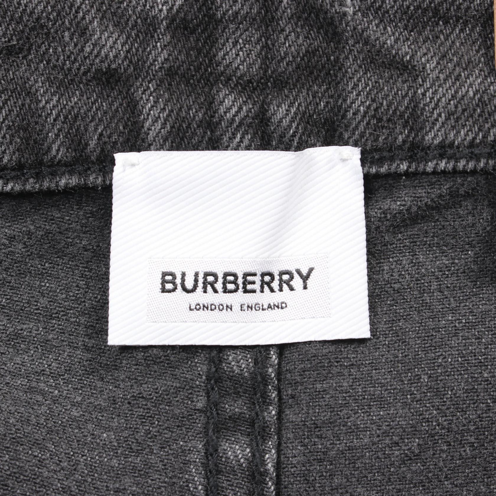 Burberry Cotton Denim Pants Gray