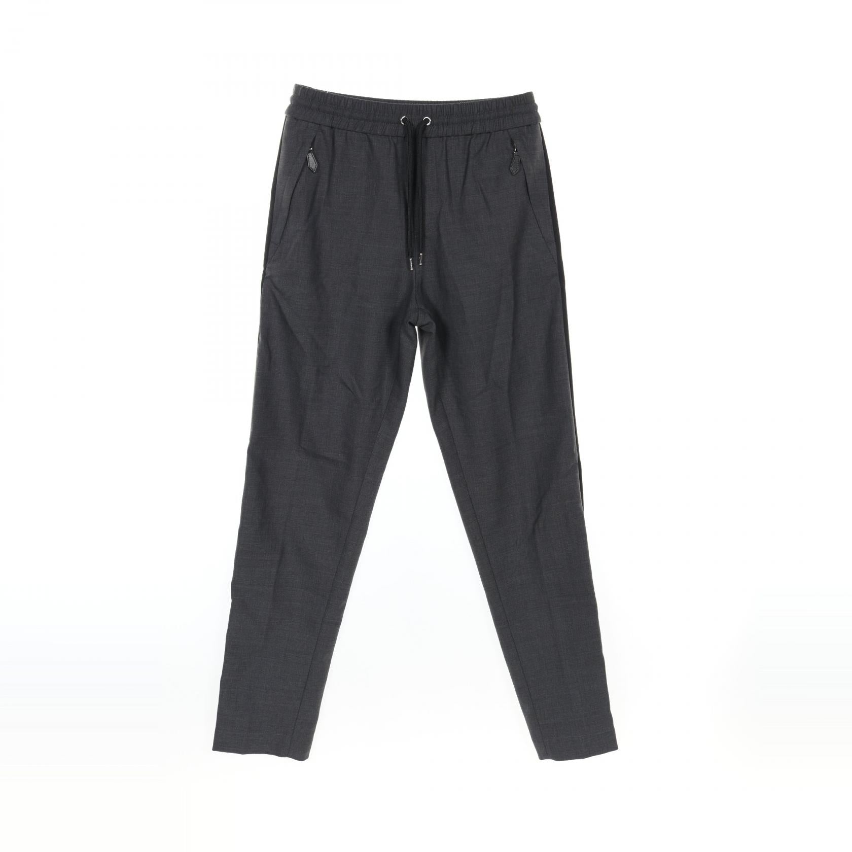 Burberry Wool Polyester Pants Men Gray