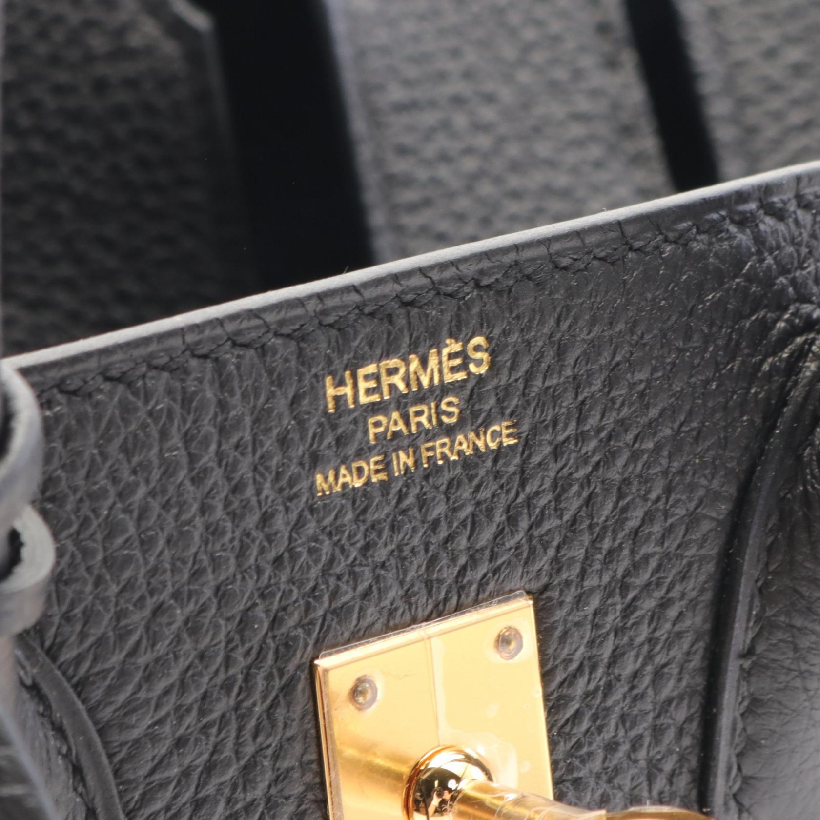 Hermes Birkin 25 Togo Handbag Black