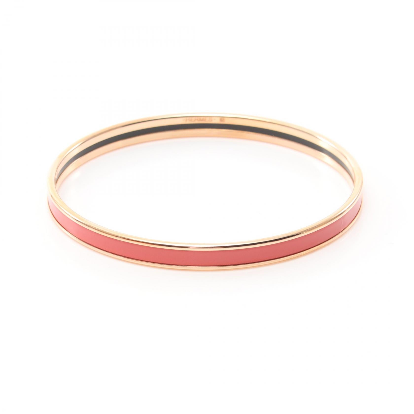 Hermes Unisex Gold Enamel Bangle