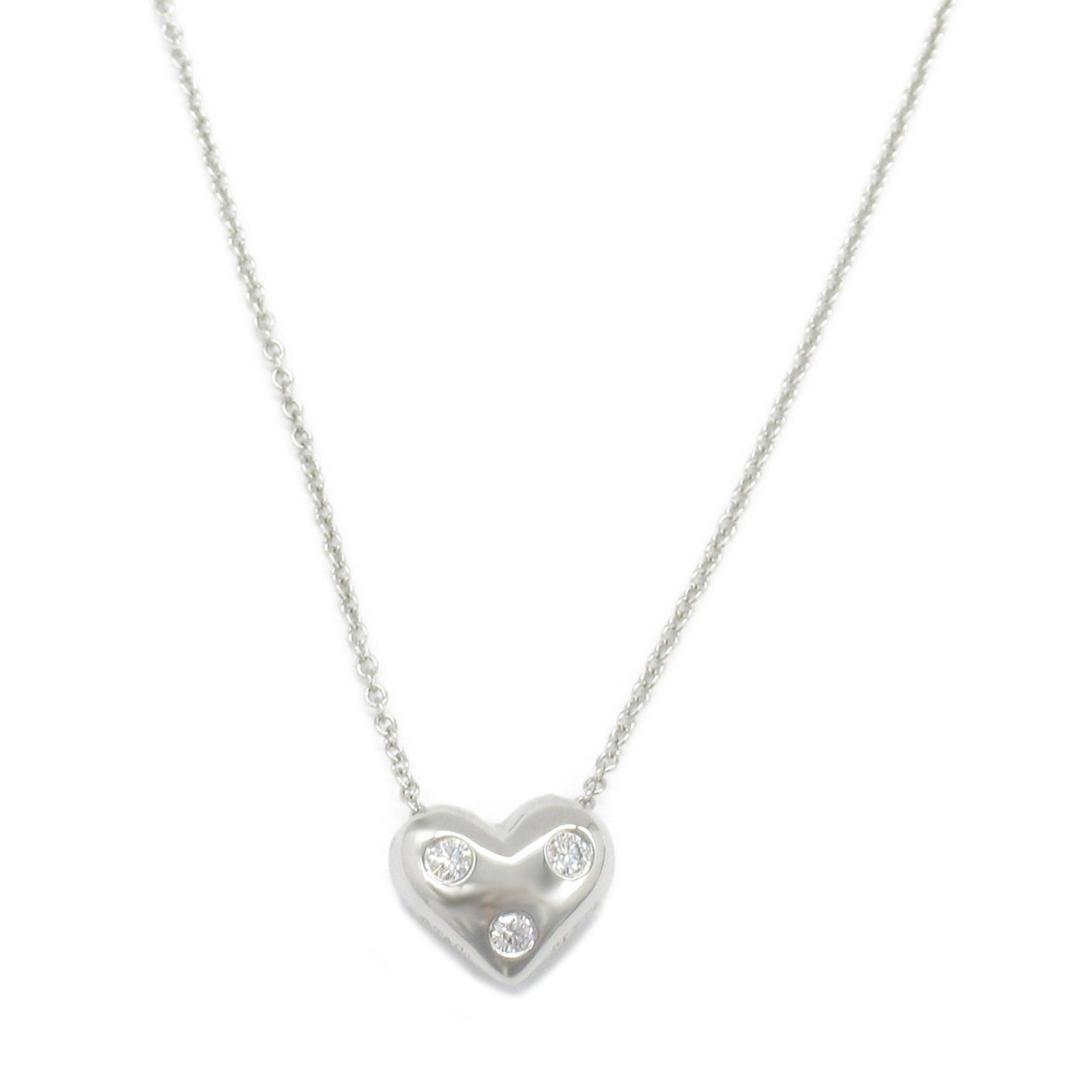 Tiffany & Co Dots Heart Diamond Necklace Pt950