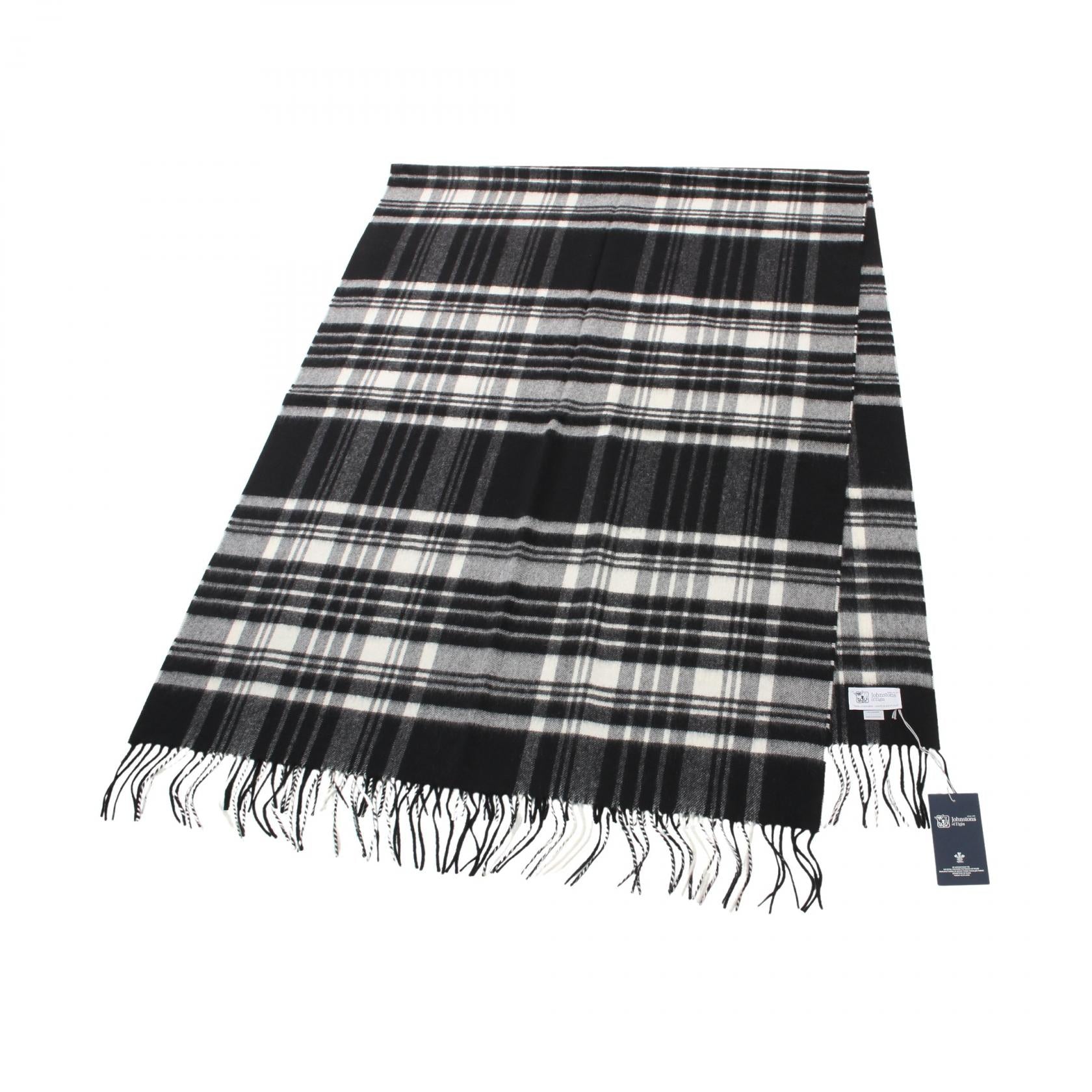 Johnstons Cashmere Scarf Black/White