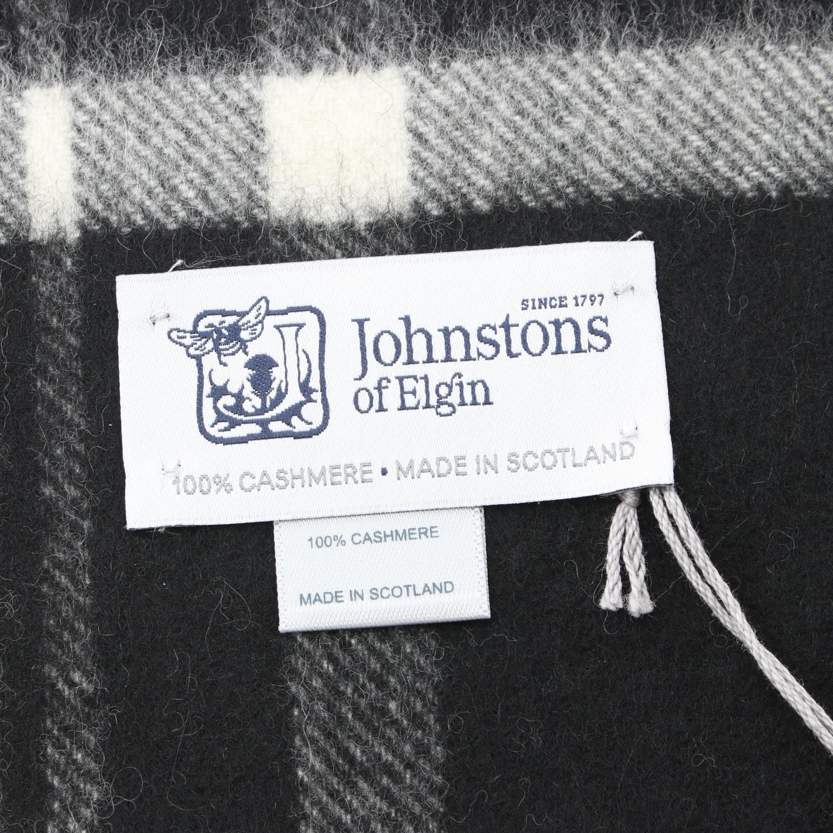 Johnstons Cashmere Scarf Black/White