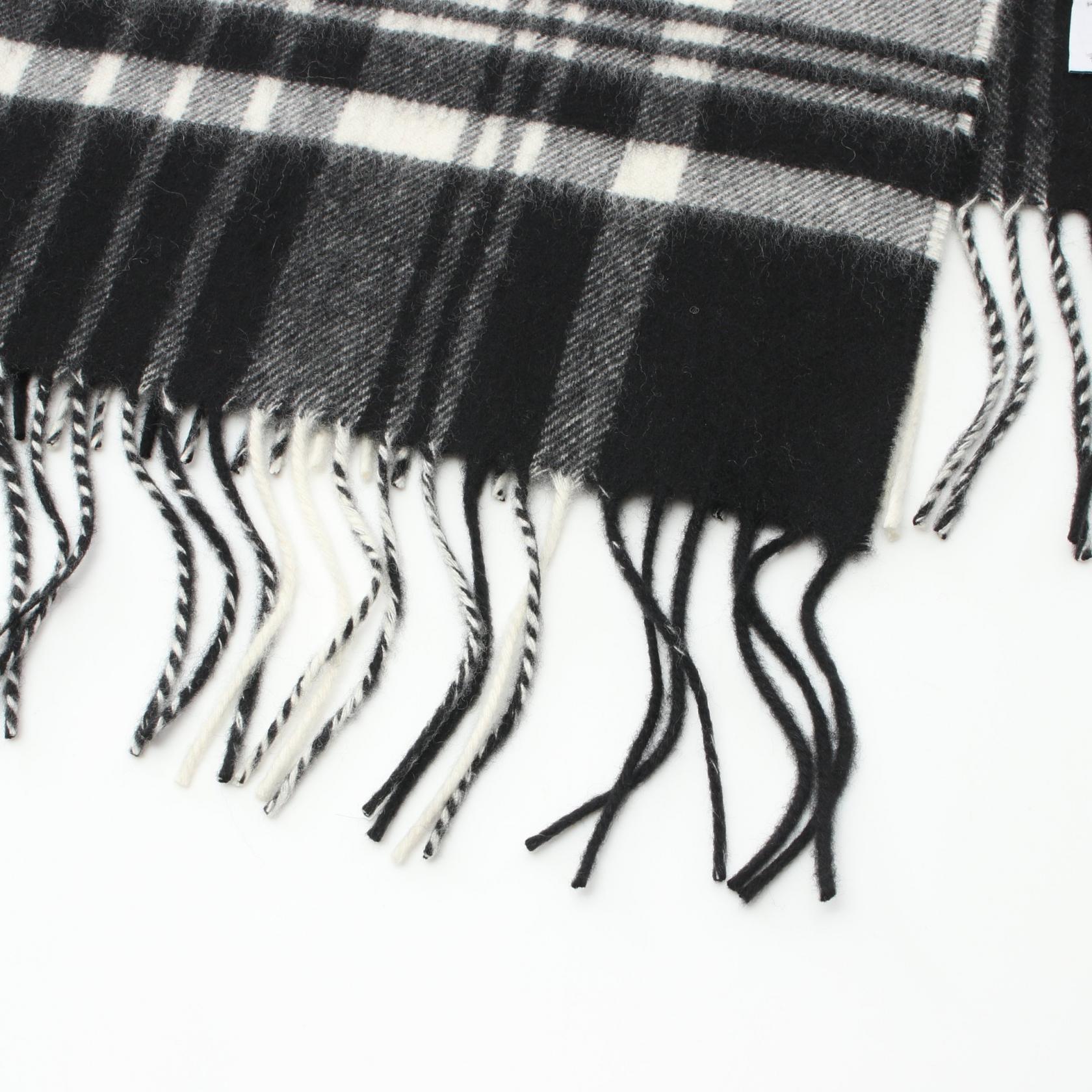 Johnstons Cashmere Scarf Black/White