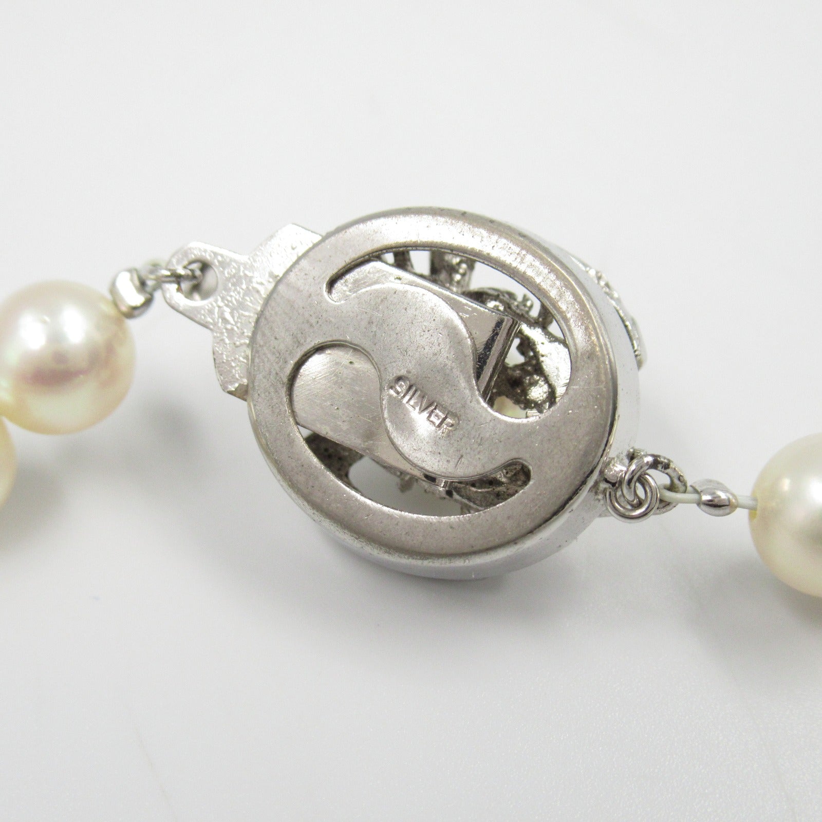 Silver 925 Pearl Necklace Bracelet Set