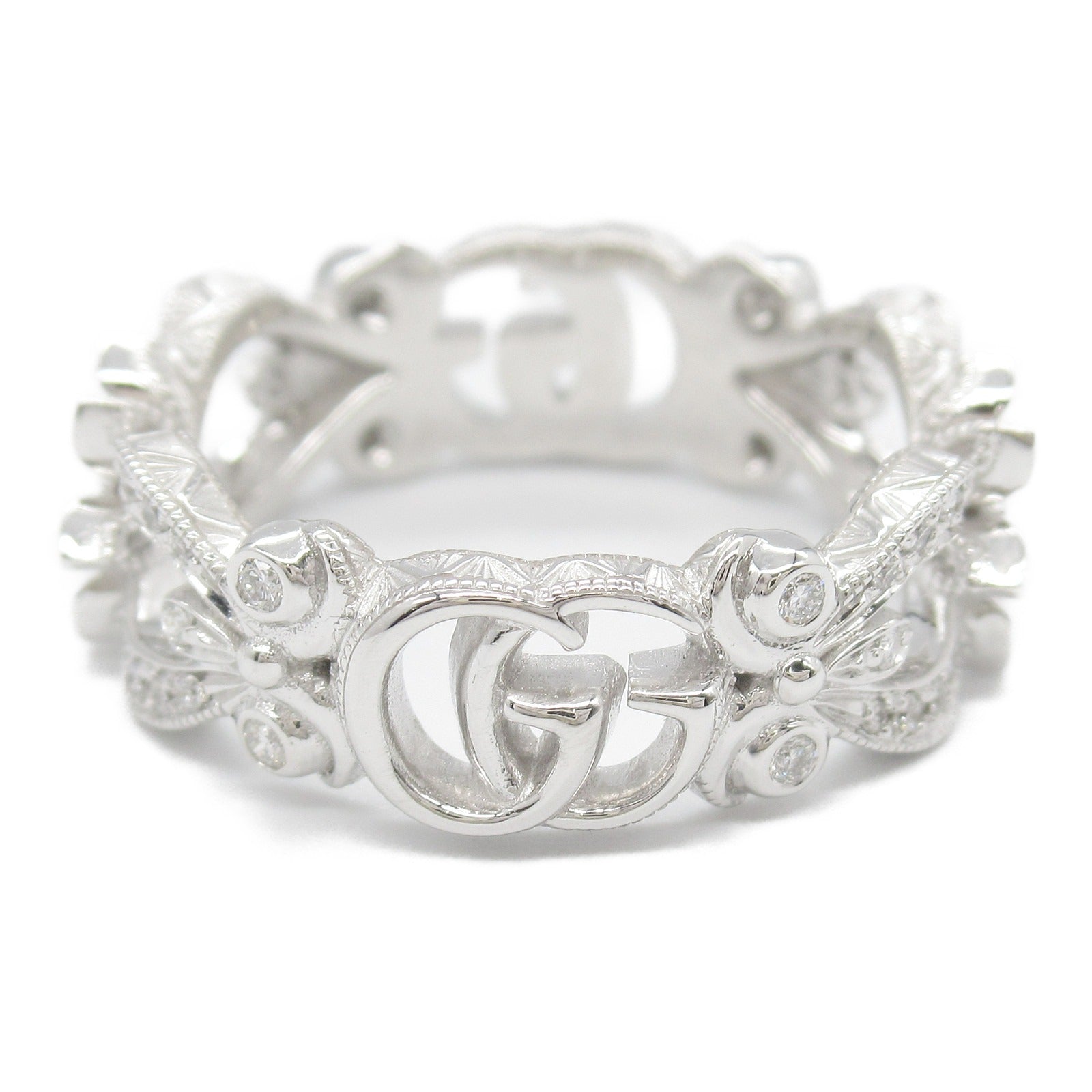 Gucci Diamond Flora Flower Motif Ring K18WG