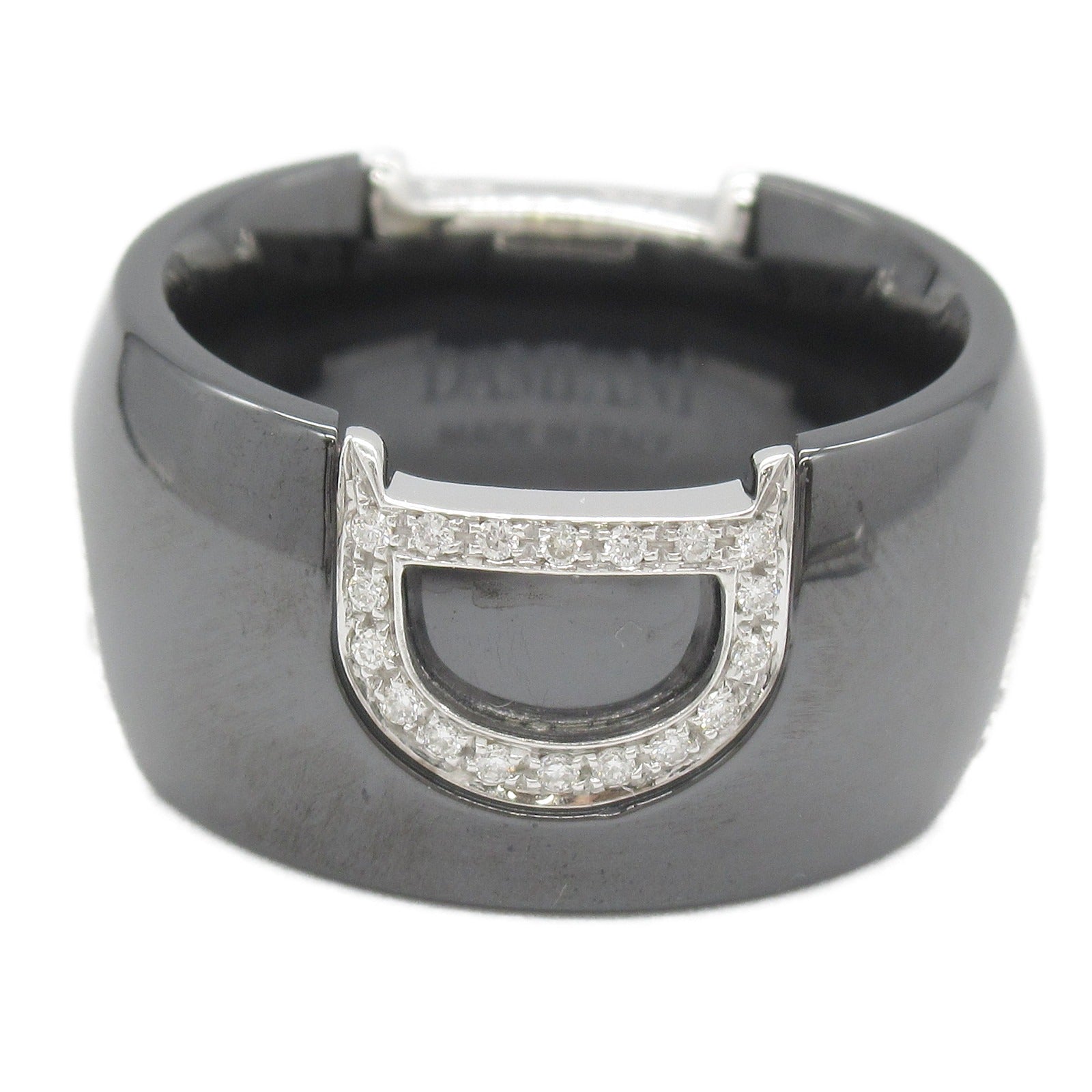 Damiani D Icon Ring K18WG Diamond Black Ceramic