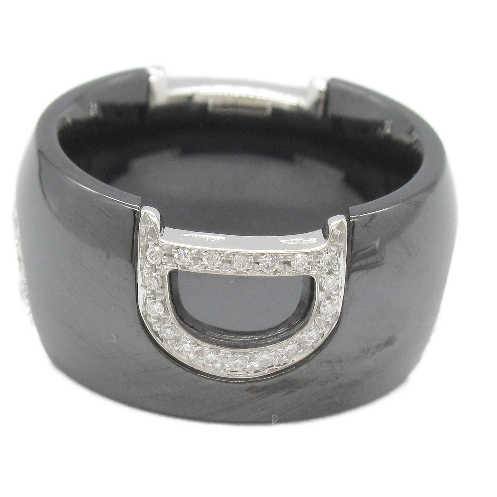 Damiani D Icon Ring K18WG Diamond Black Ceramic