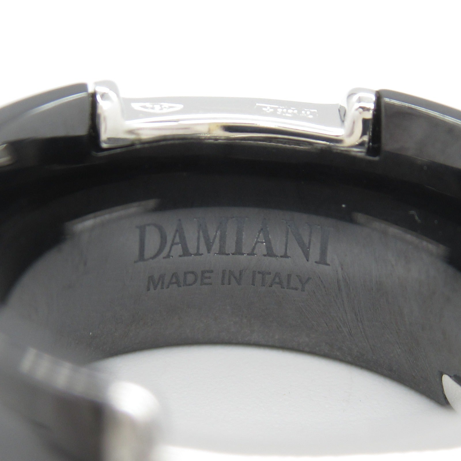 Damiani D Icon Ring K18WG Diamond Black Ceramic