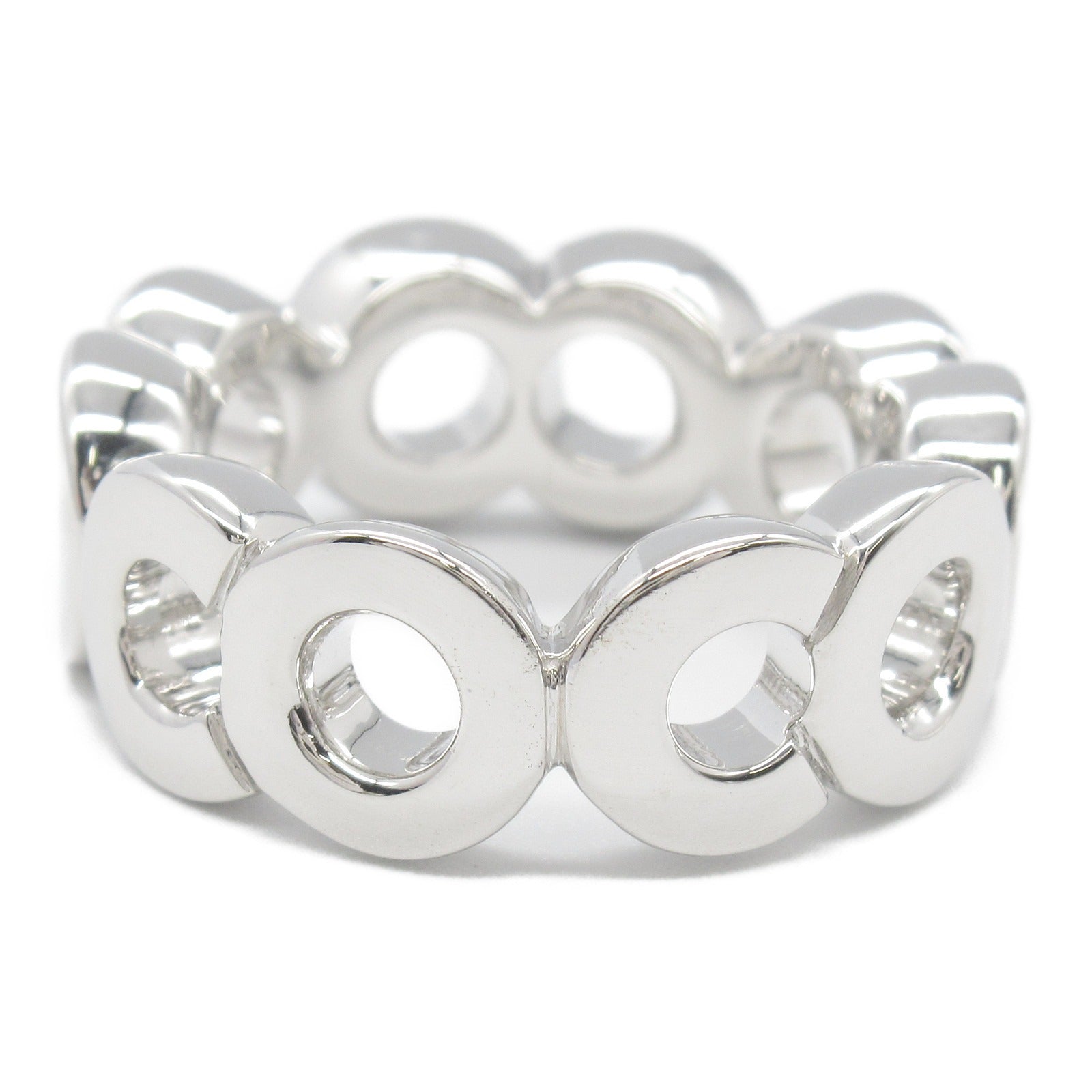 Chanel Coco Ring K18 White Gold Silver