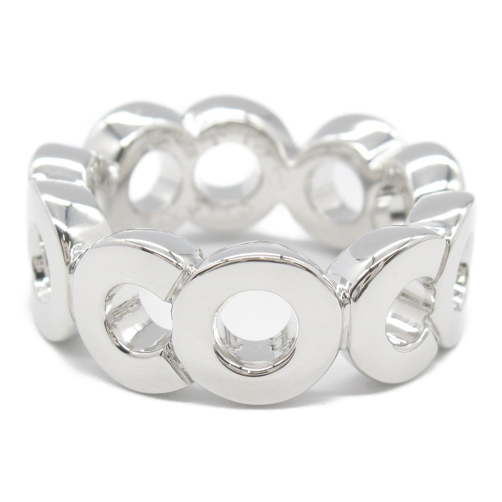 Chanel Coco Ring K18 White Gold Silver