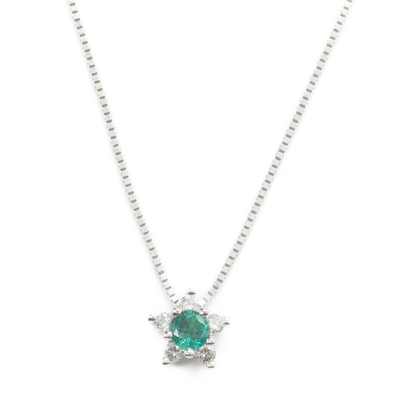 Damiani Emerald Flower Necklace K18WG Diamond