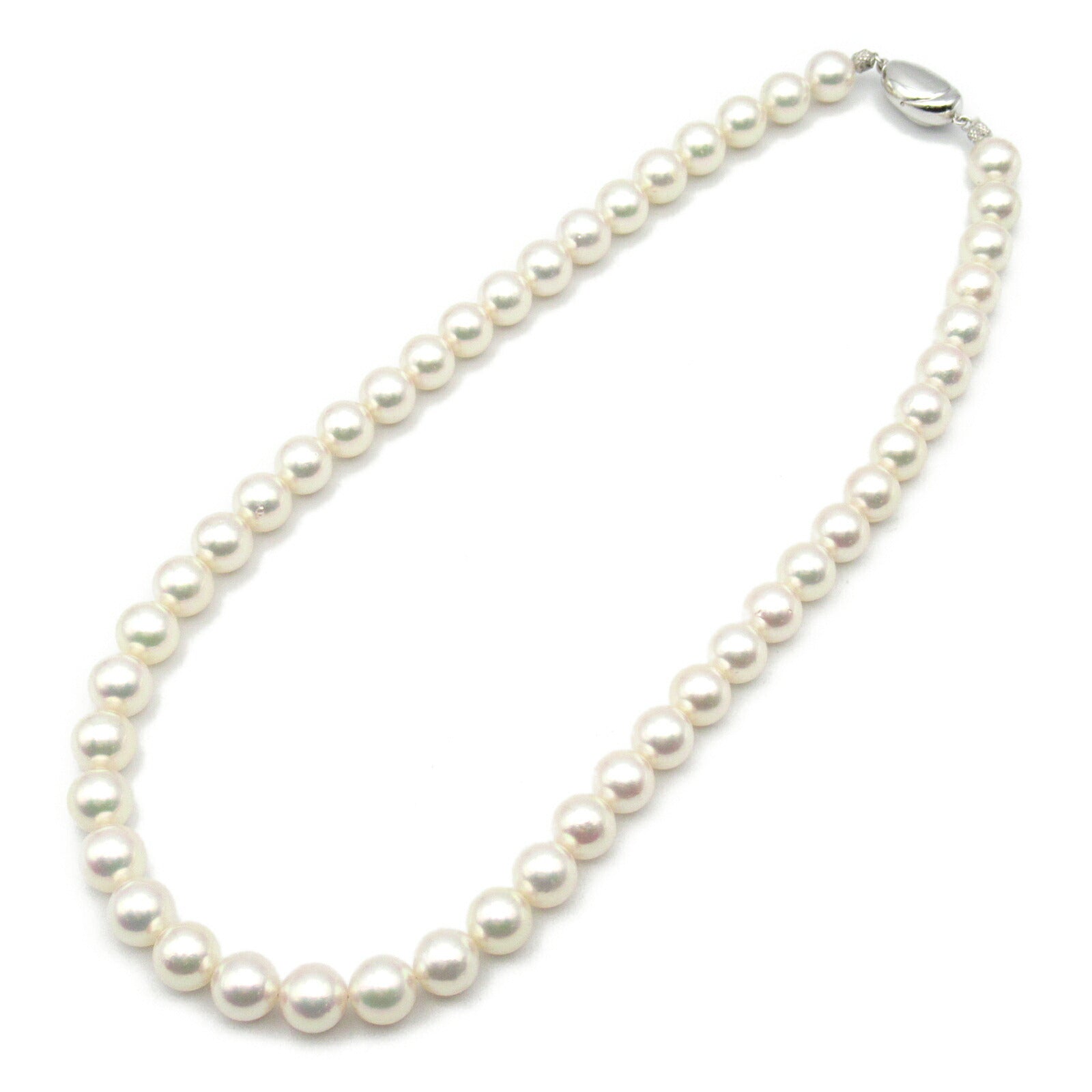 Pearl Necklace Earrings Set Silver 925 K14WG