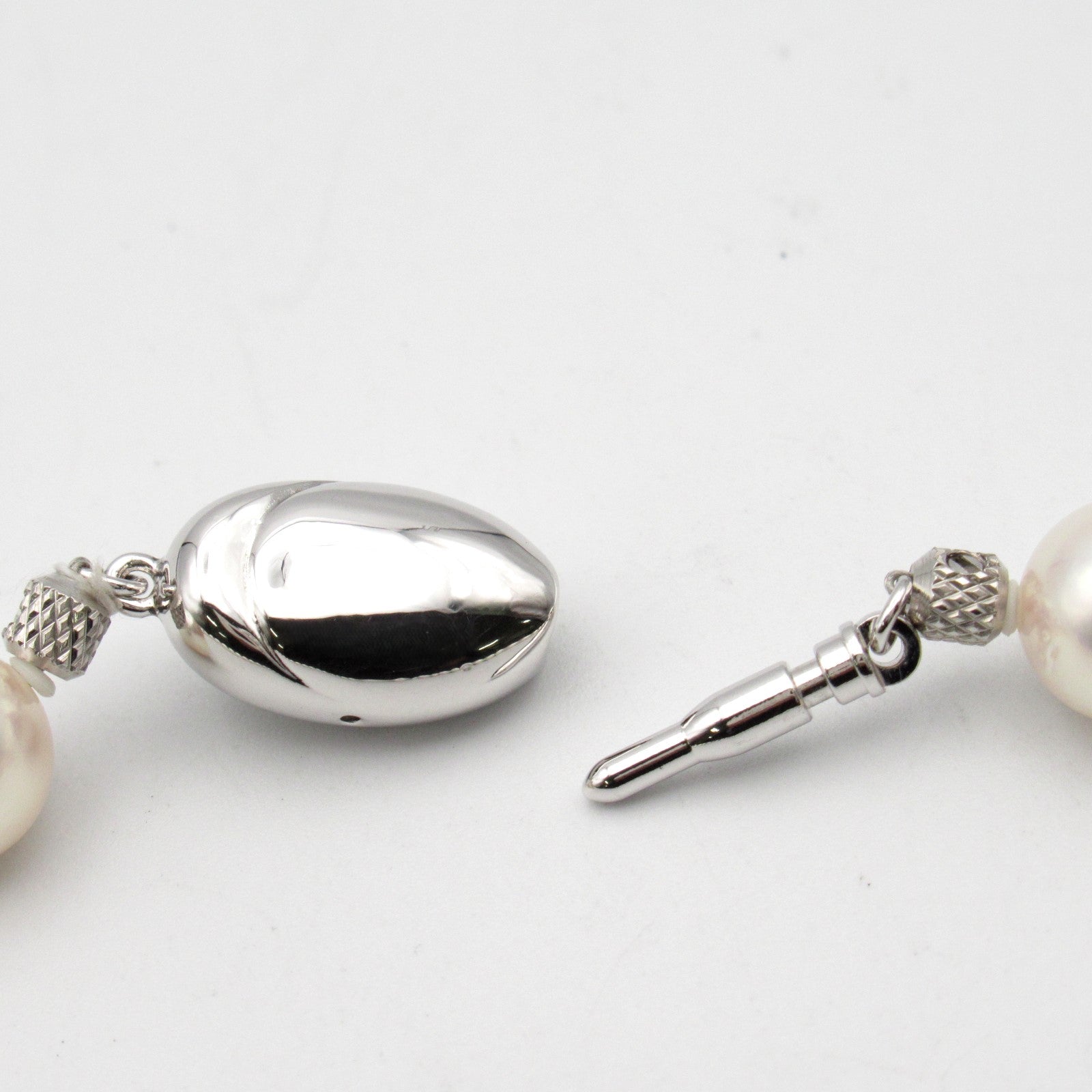 Pearl Necklace Earrings Set Silver 925 K14WG