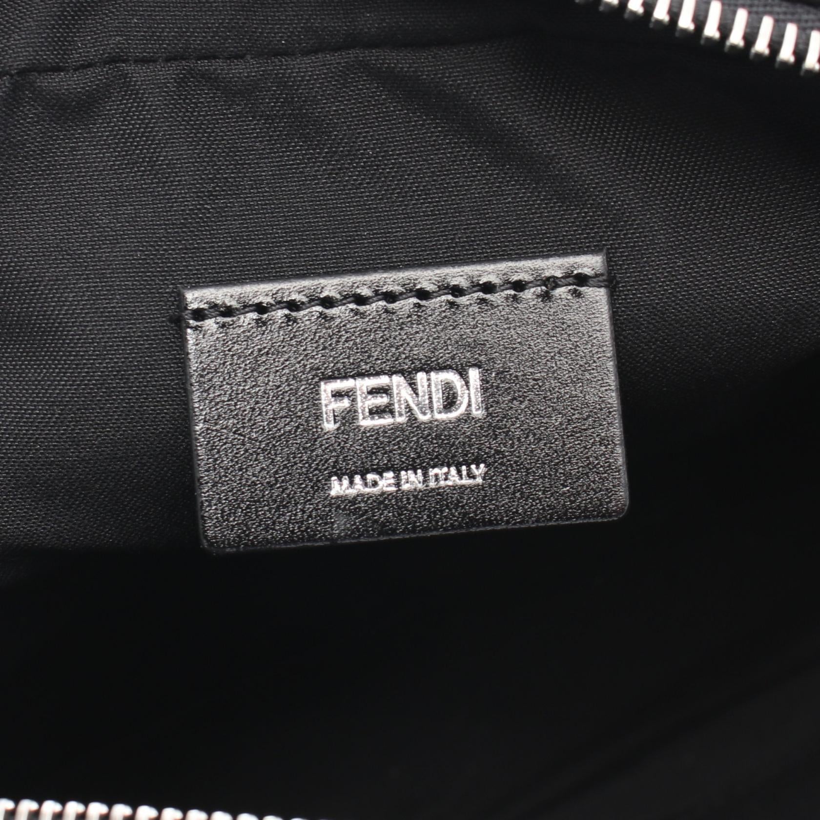 Fendi Leather Camera Case Embossed Logo Shoulder Bag