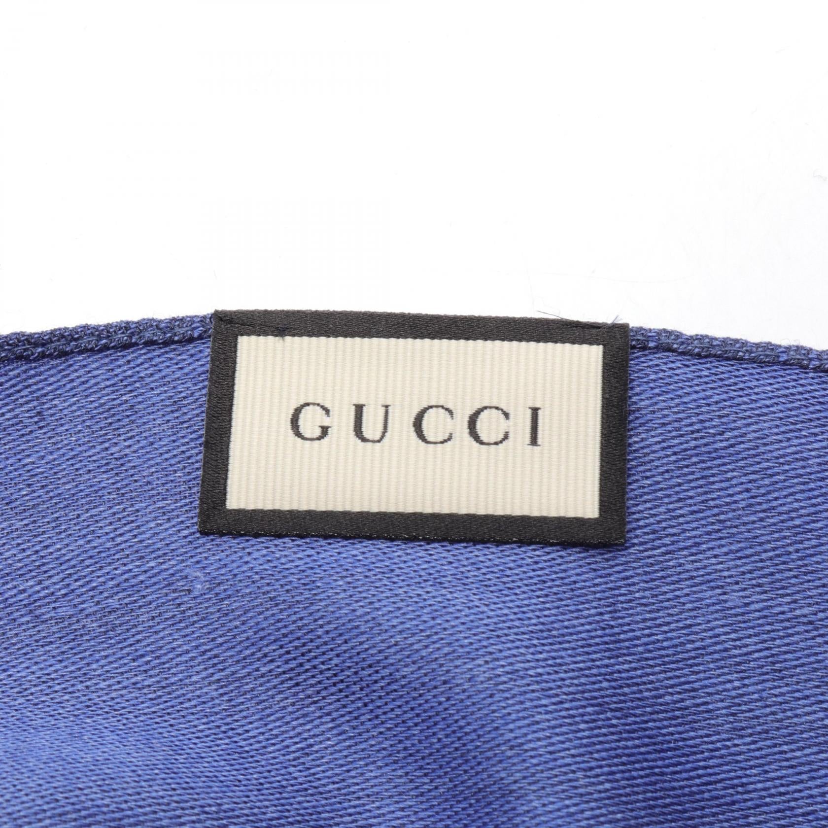 Gucci Wool Silk GG Pattern Scarf