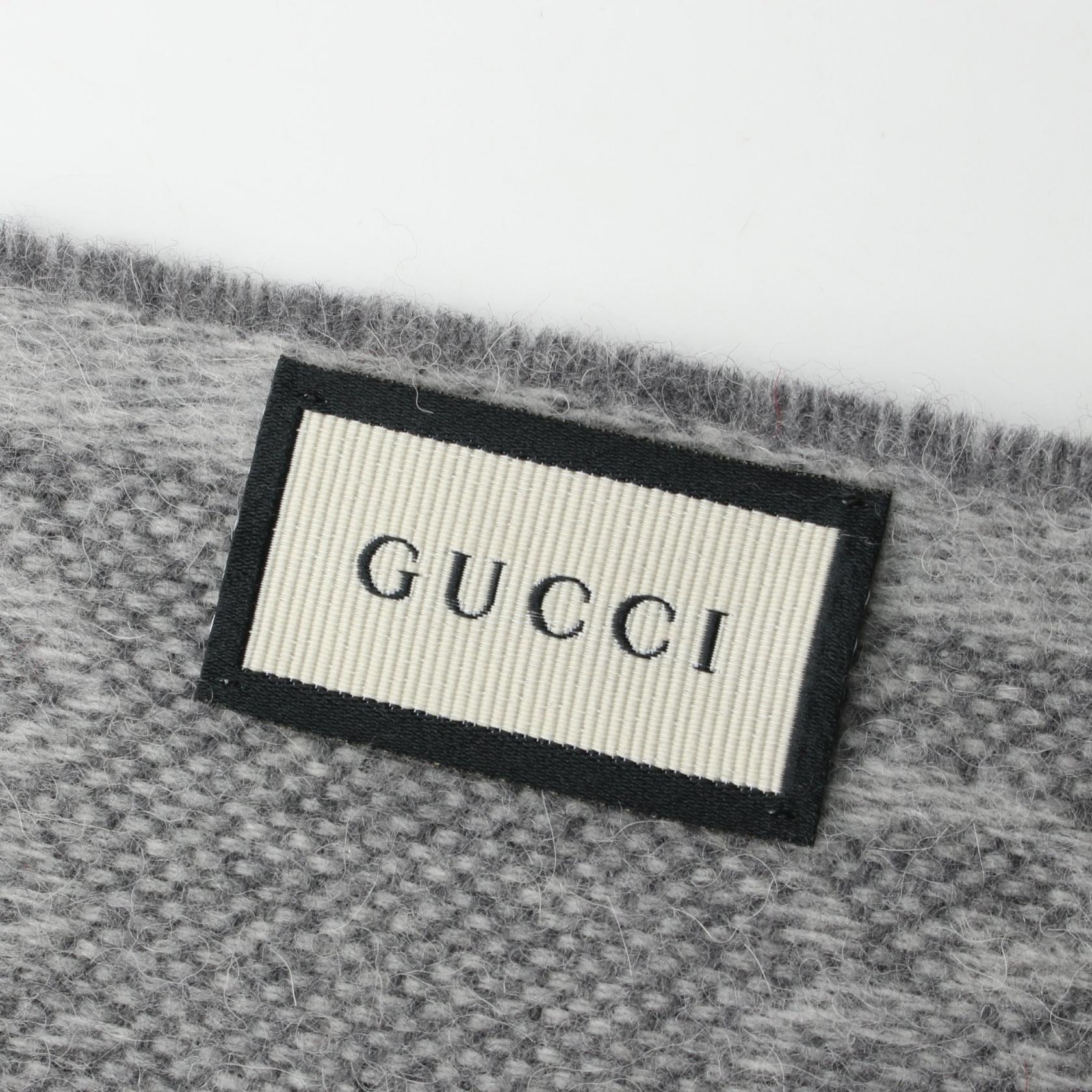 Gucci Wool Scarf Gray 5706033GB181768