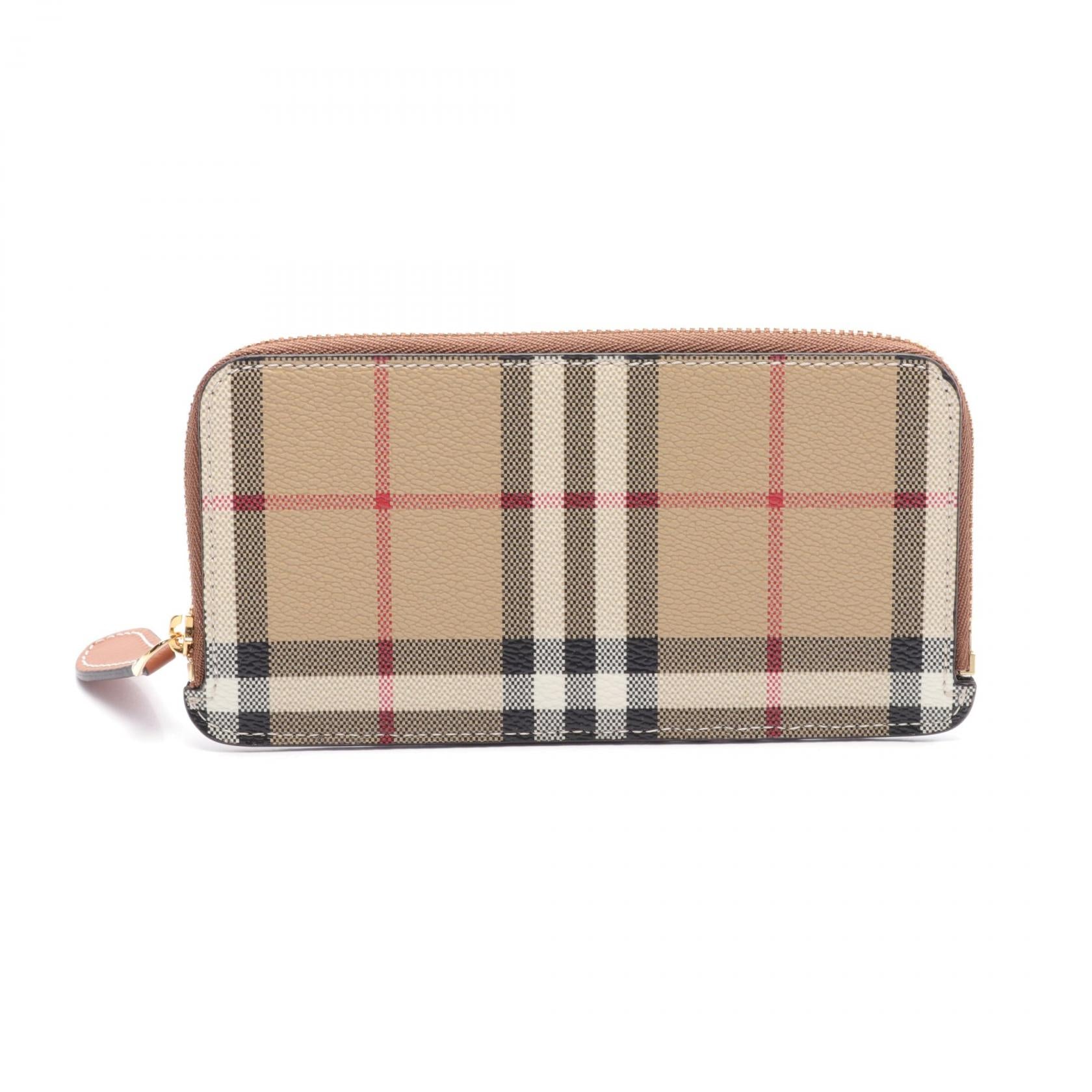 Burberry Large Check Card Case PVC Leather