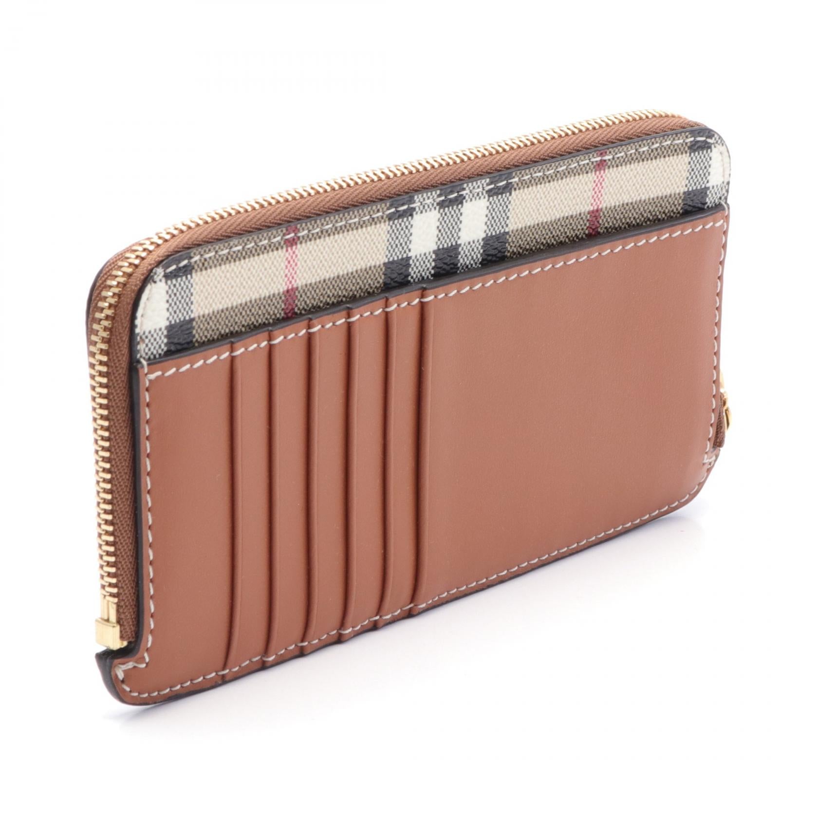 Burberry Large Check Card Case PVC Leather