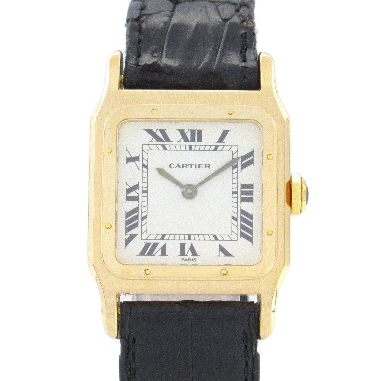 Cartier Santos Dumont Watch Yellow Gold Leather