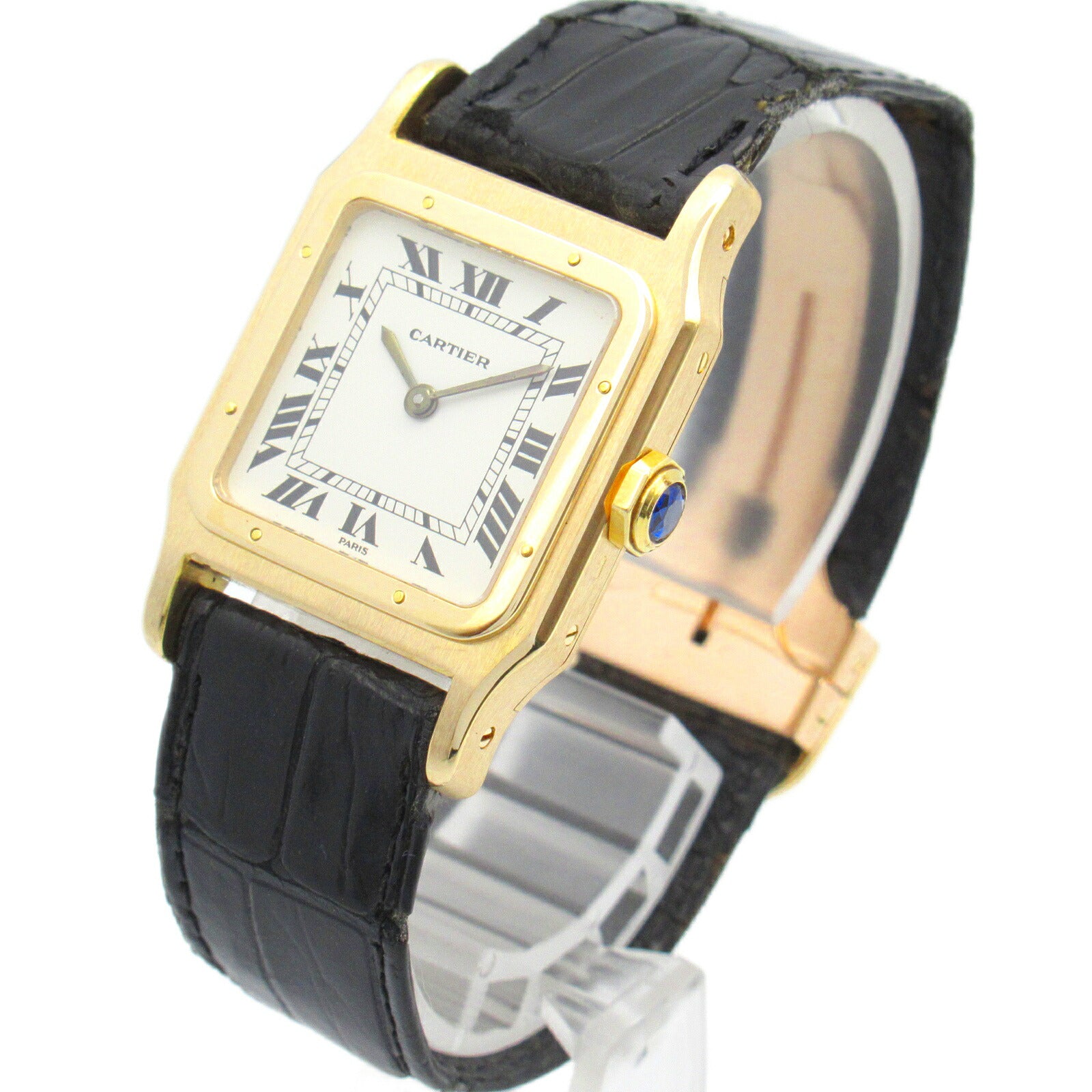 Cartier Santos Dumont Watch Yellow Gold Leather