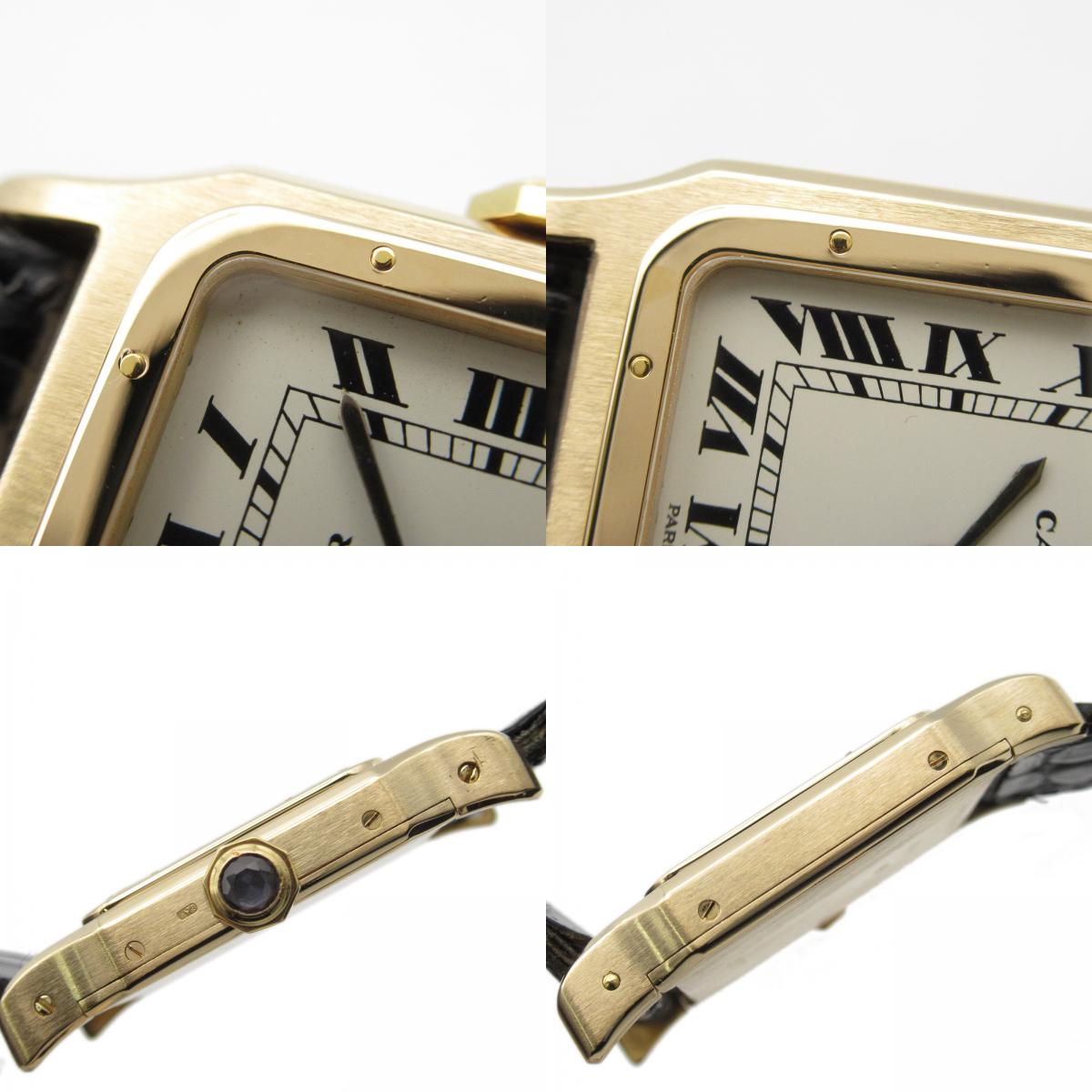 Cartier Santos Dumont Watch Yellow Gold Leather