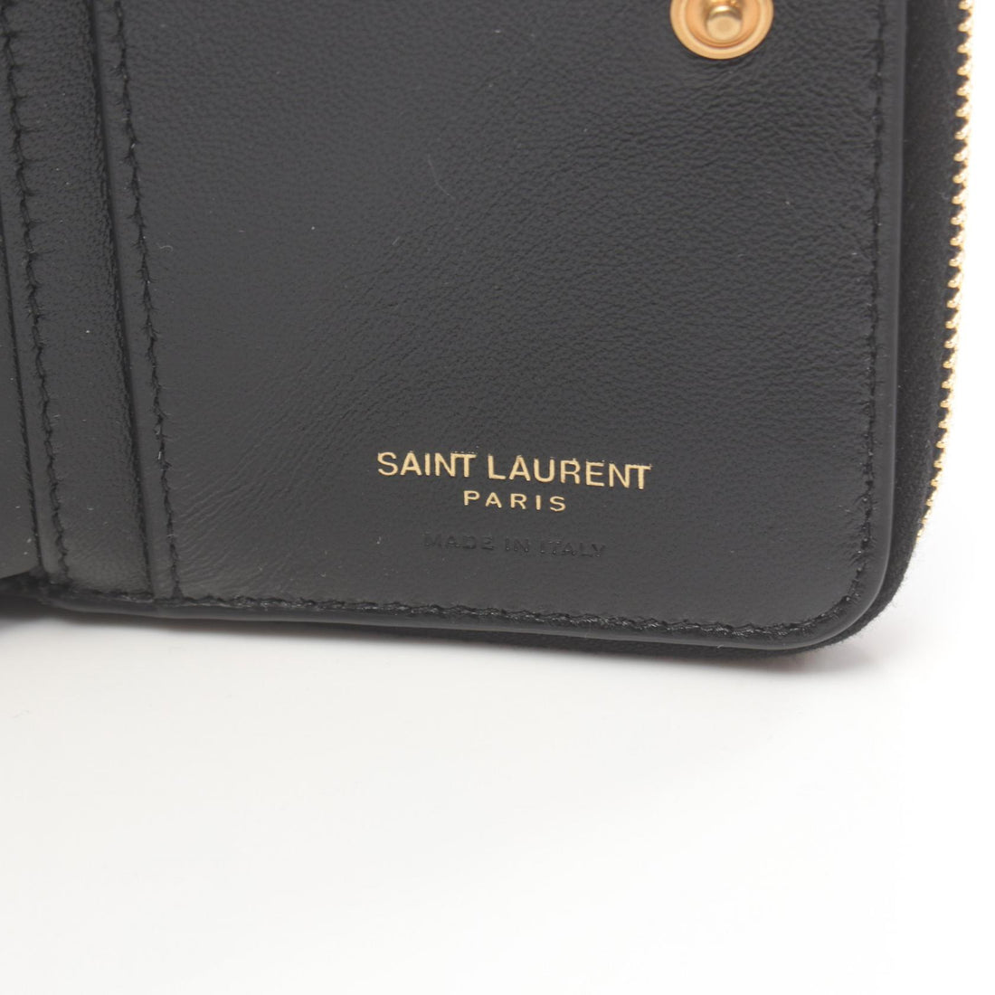 Saint Laurent Leather Monogram Wallet Black