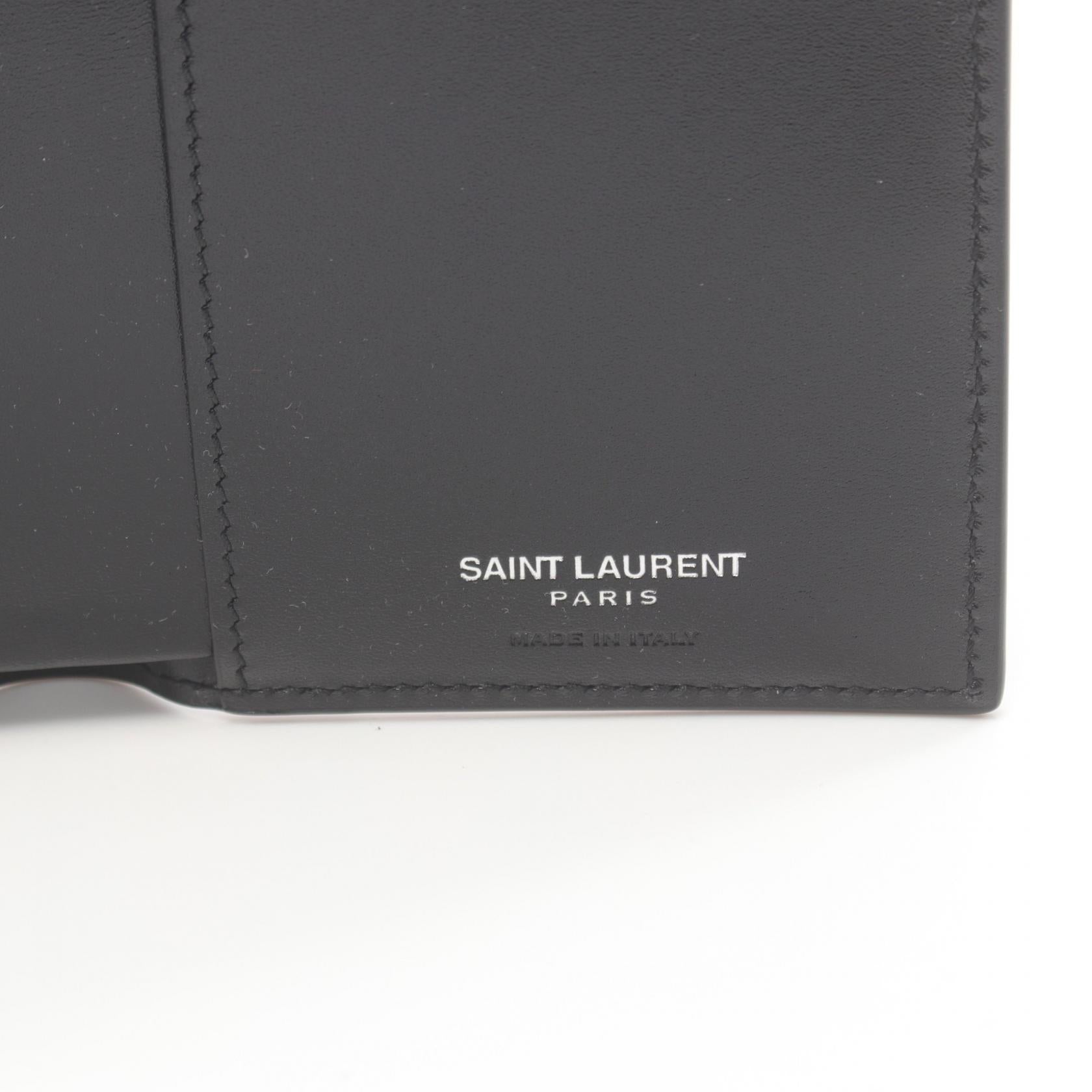 Yves Saint Laurent Cassandra Leather Wallet Black