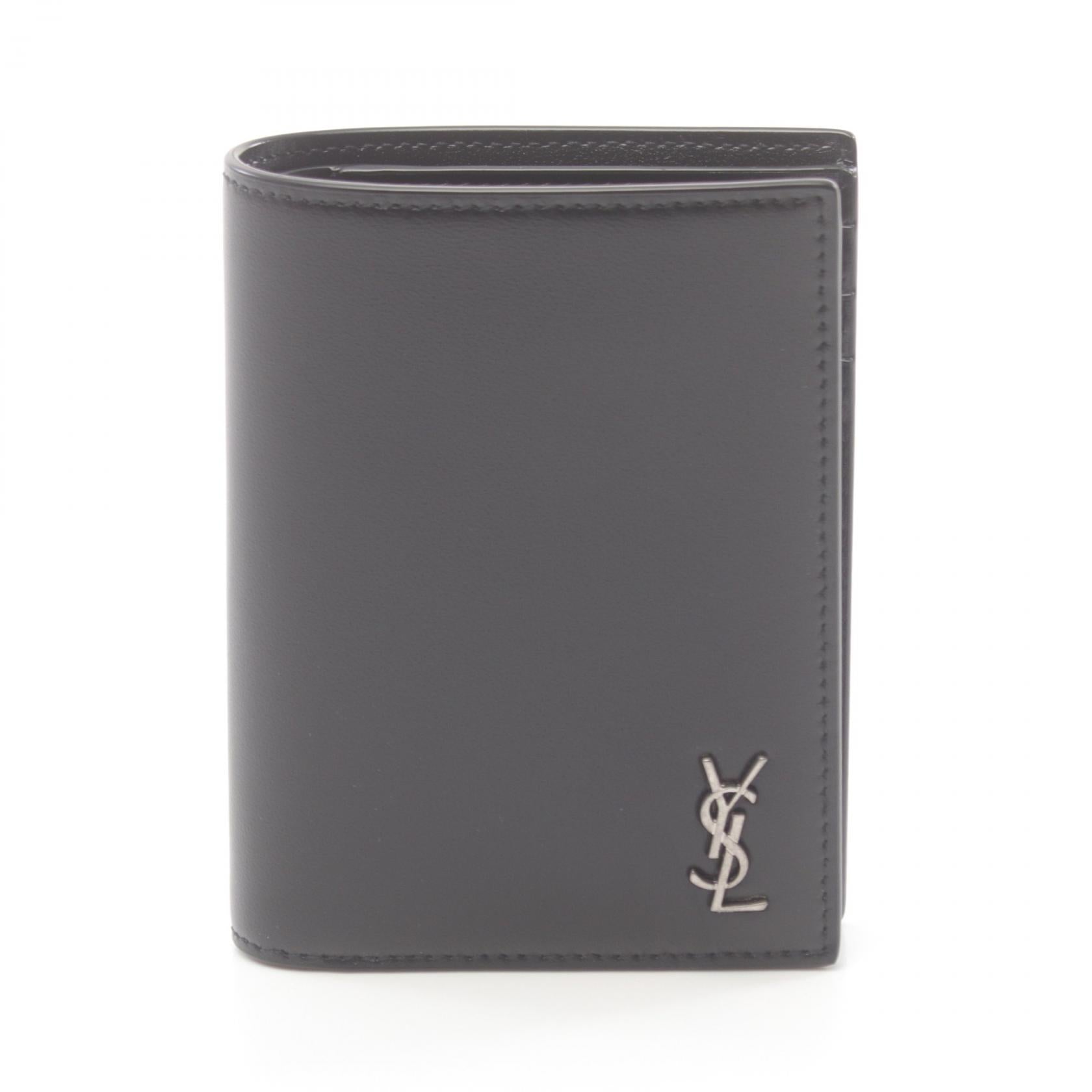 Saint Laurent Cassandra Leather Wallet Black