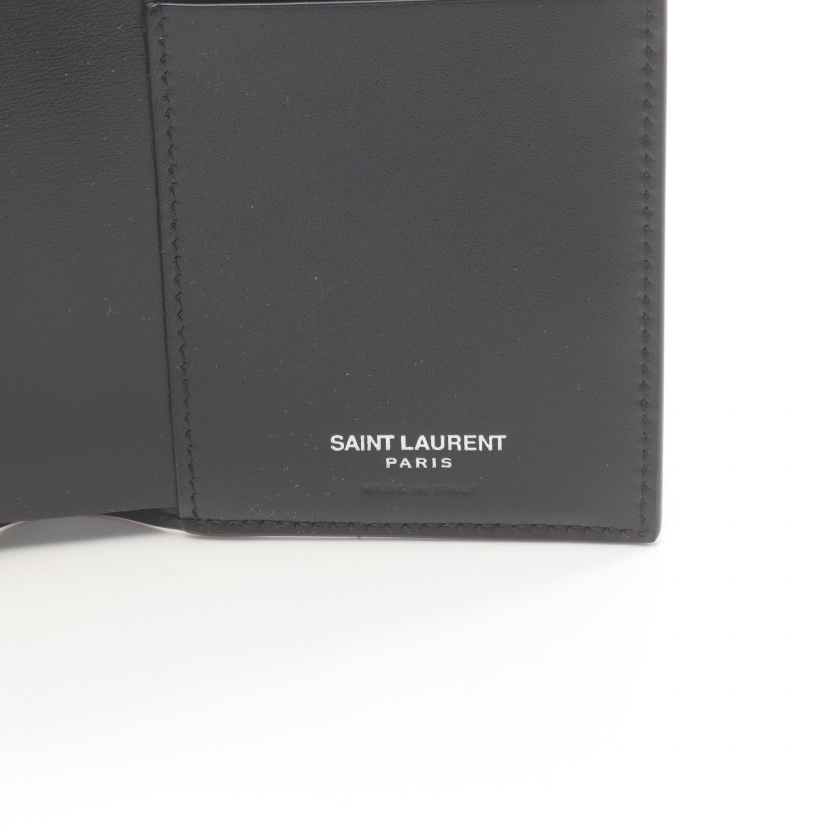 Saint Laurent Cassandra Leather Wallet Black