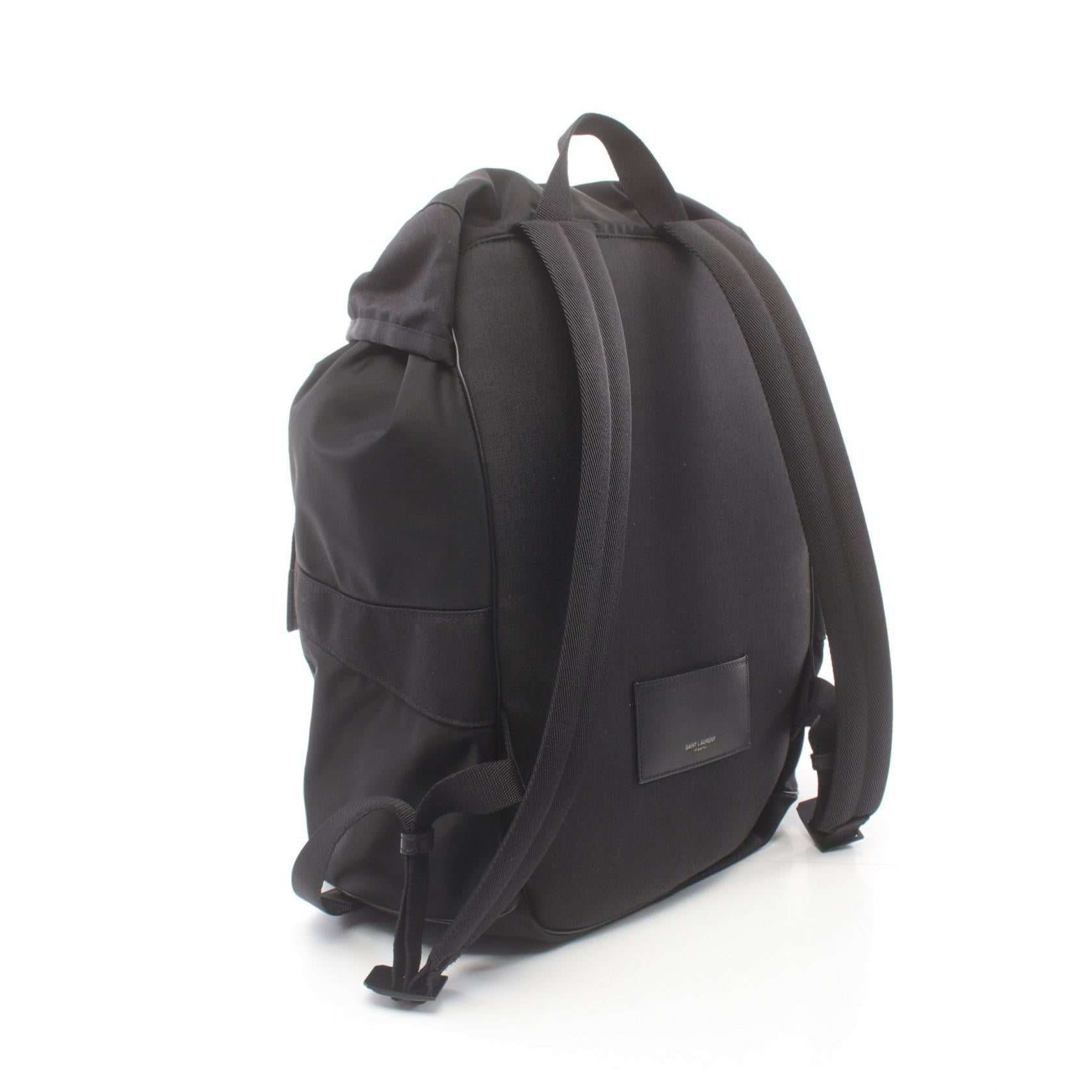 Saint Laurent Nylon Leather Backpack Black