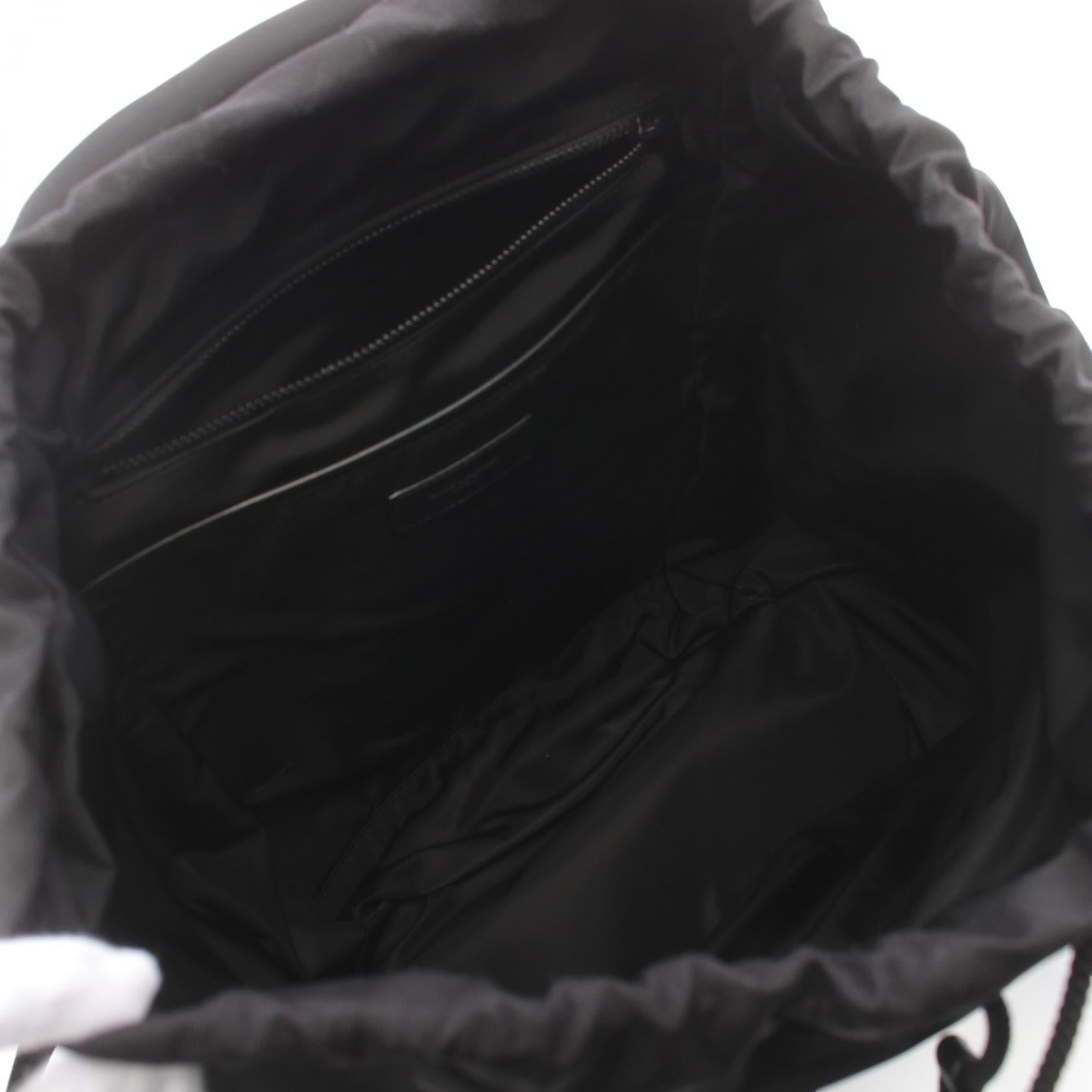 Saint Laurent Nylon Leather Backpack Black