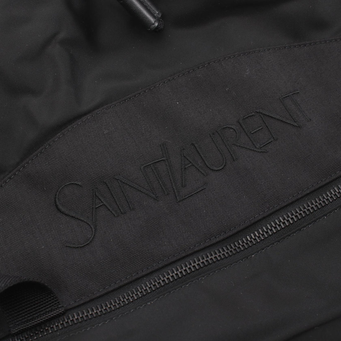 Saint Laurent Nylon Leather Backpack Black