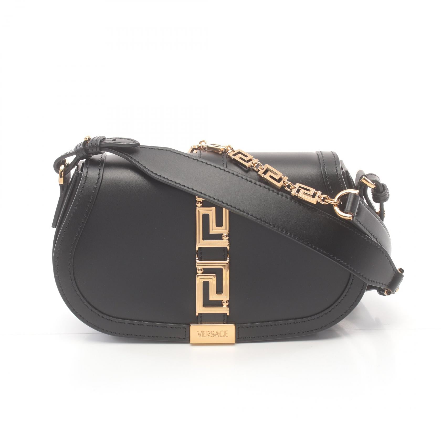 Versace Greca Goddess Leather Shoulder Bag