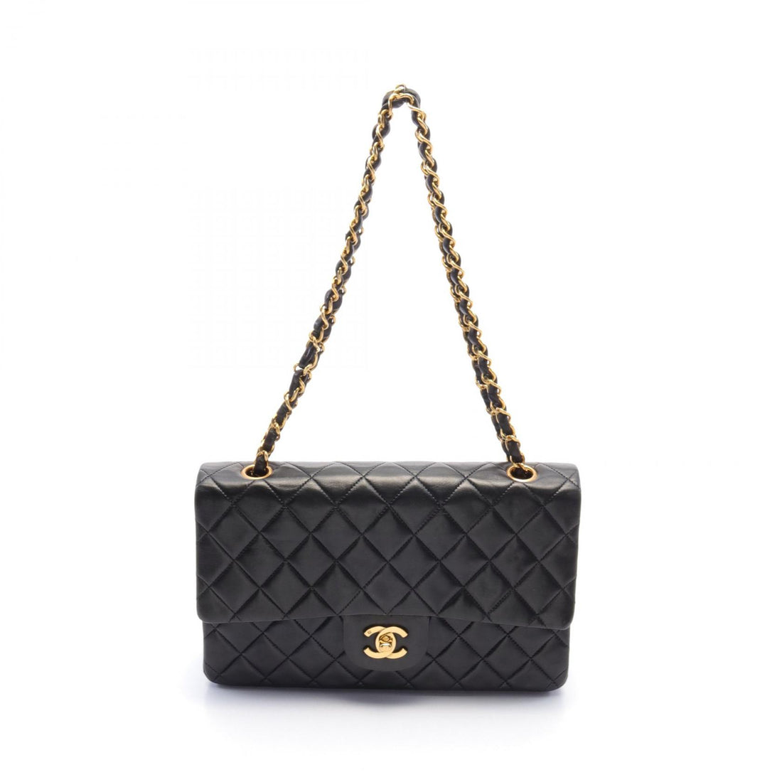 Chanel Lambskin Matelasse W Flap Shoulder Bag