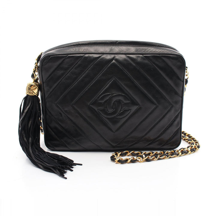 Chanel Lambskin Coco Mark Shoulder Bag Black