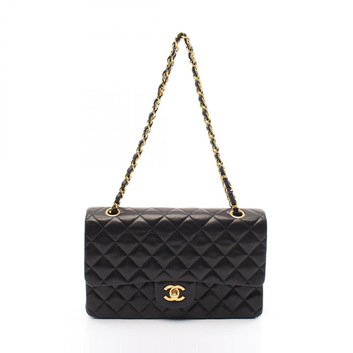 Chanel Lambskin Matelasse W Flap Shoulder Bag