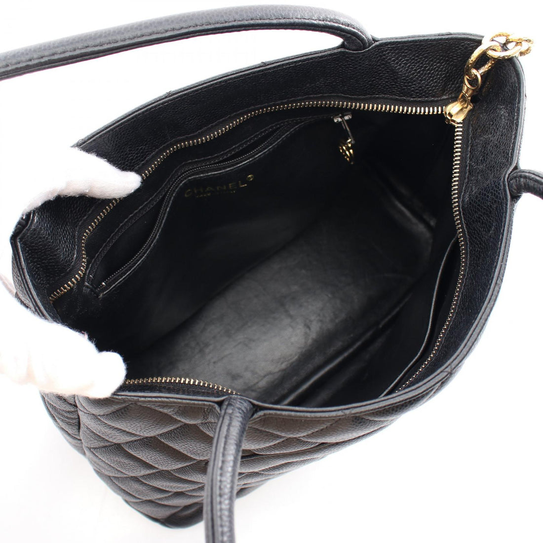 Chanel Caviar Skin Tote Bag Black A01804